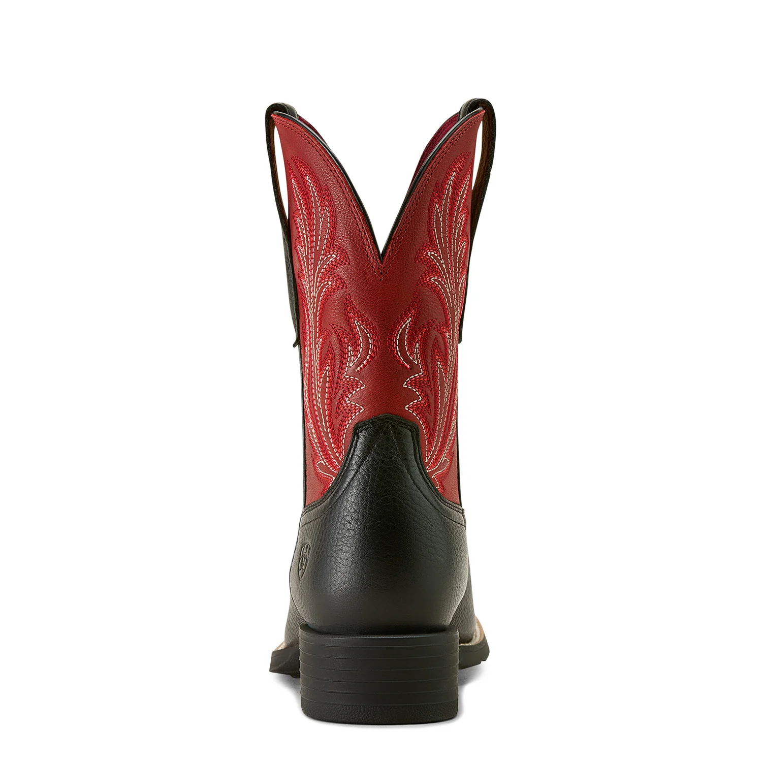 Ariat Women's Round Up Filly Western Boot - Black Deertan/Blood Red - Image 2