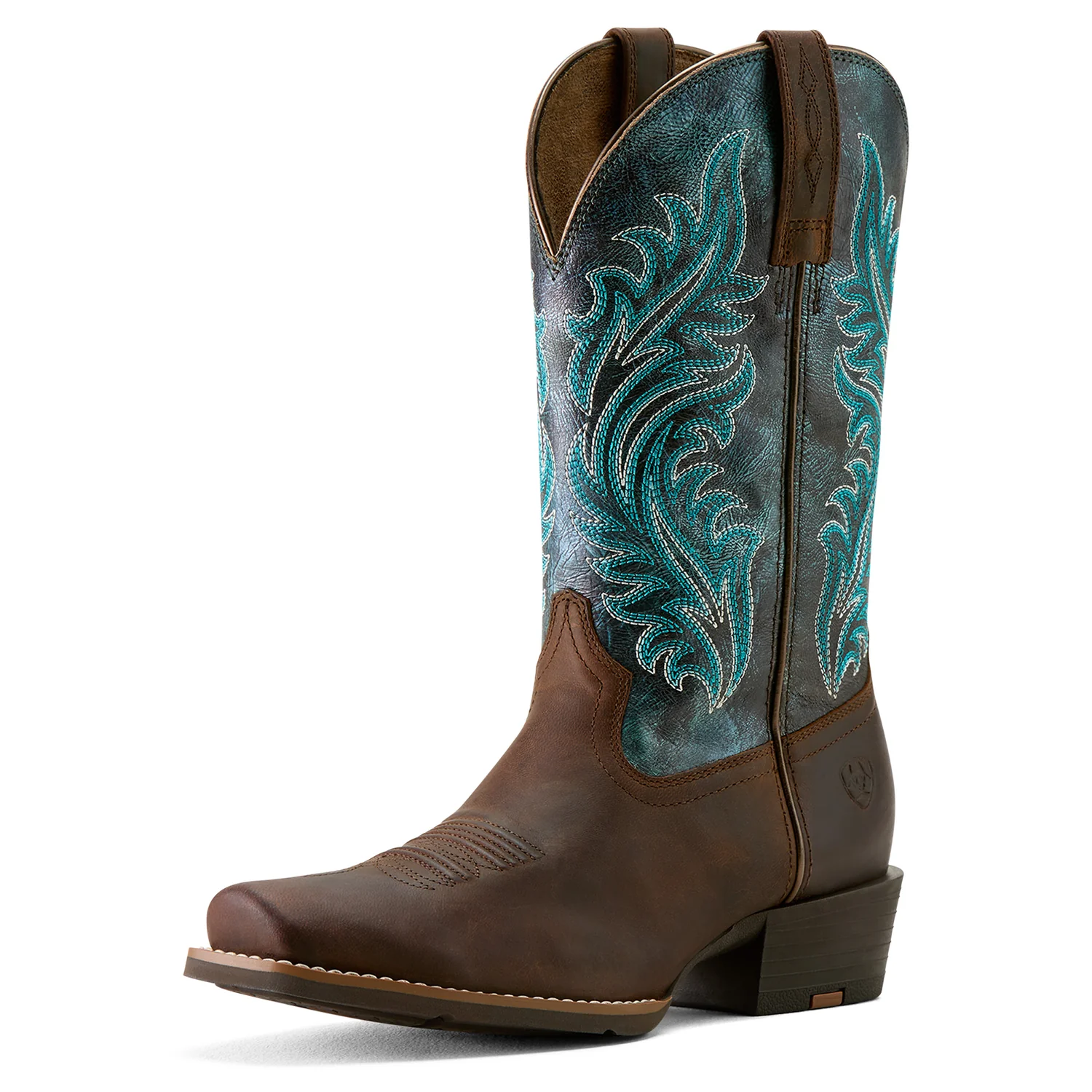 Ariat Women's Round Up Narrow Cutter Western Boot - Sassy Brown/Ocean Wave