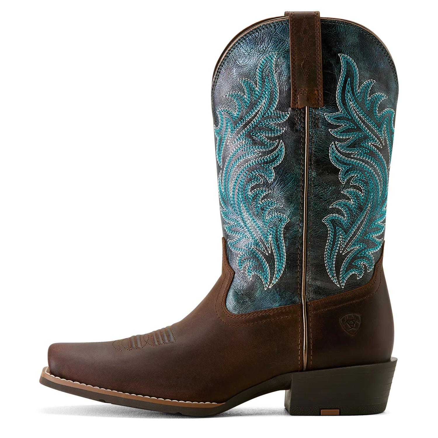 Ariat Women's Round Up Narrow Cutter Western Boot - Sassy Brown/Ocean Wave - Image 3