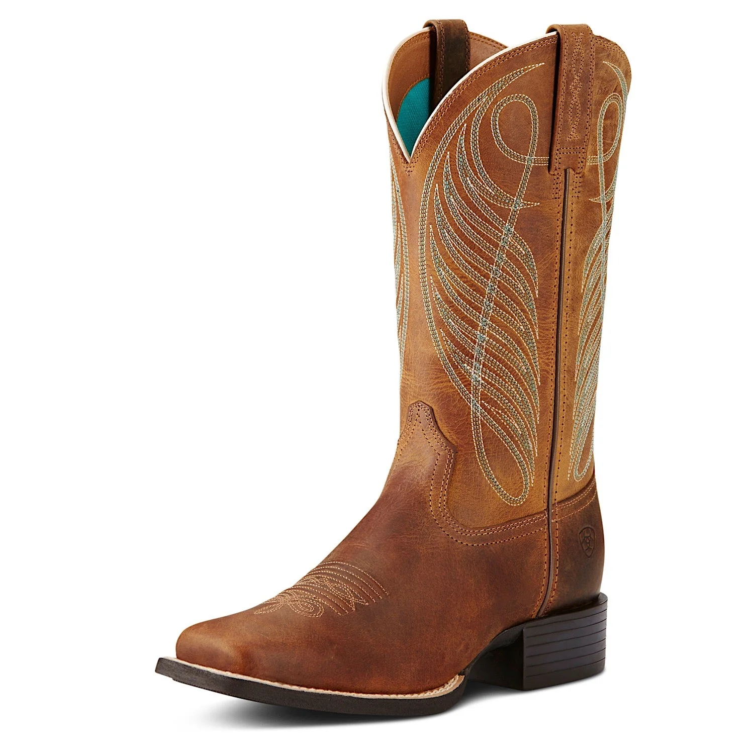 Ariat Women's Round Up Wide Square Toe - Powder Brown