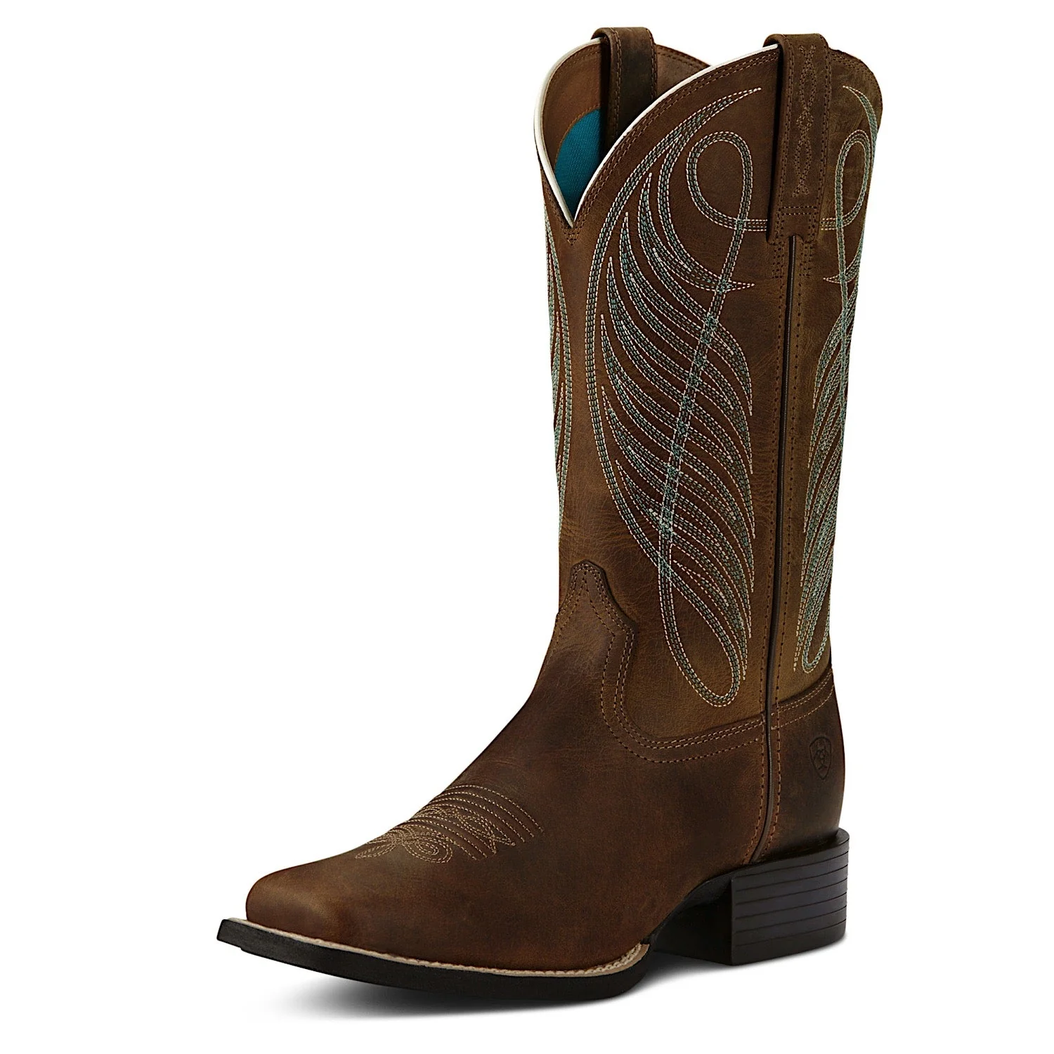 Ariat Women's Round Up Wide Square Toe - Powder Brown - Image 2
