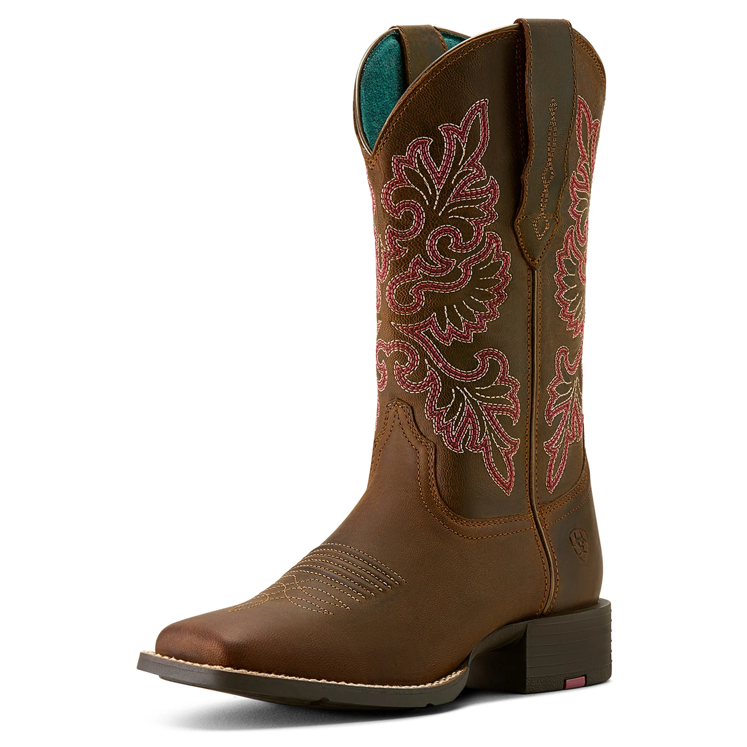 Ariat Women's Round Up Wide Square Toe Stretchfit Western Boot - Sassy Brown
