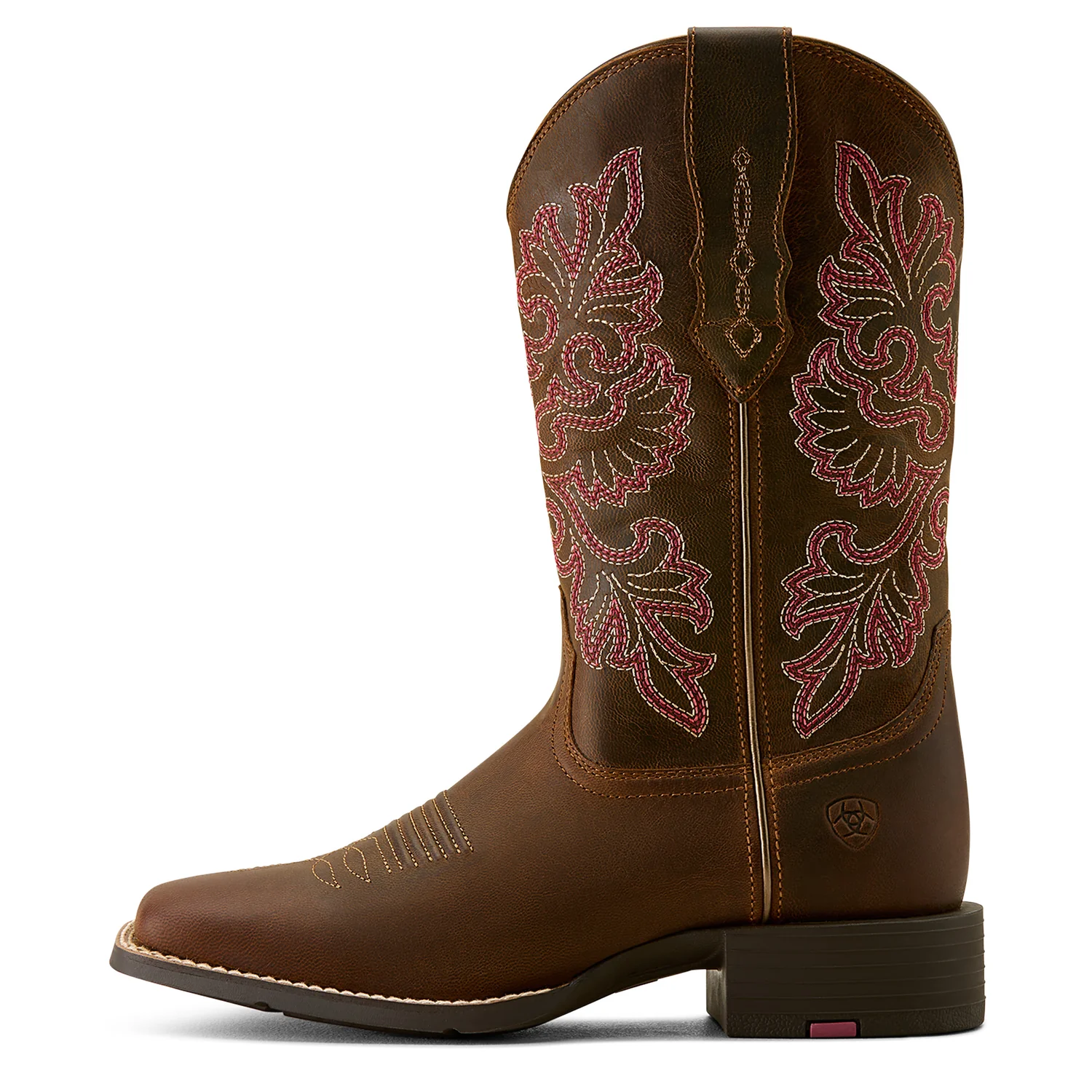 Ariat Women's Round Up Wide Square Toe Stretchfit Western Boot - Sassy Brown - Image 3