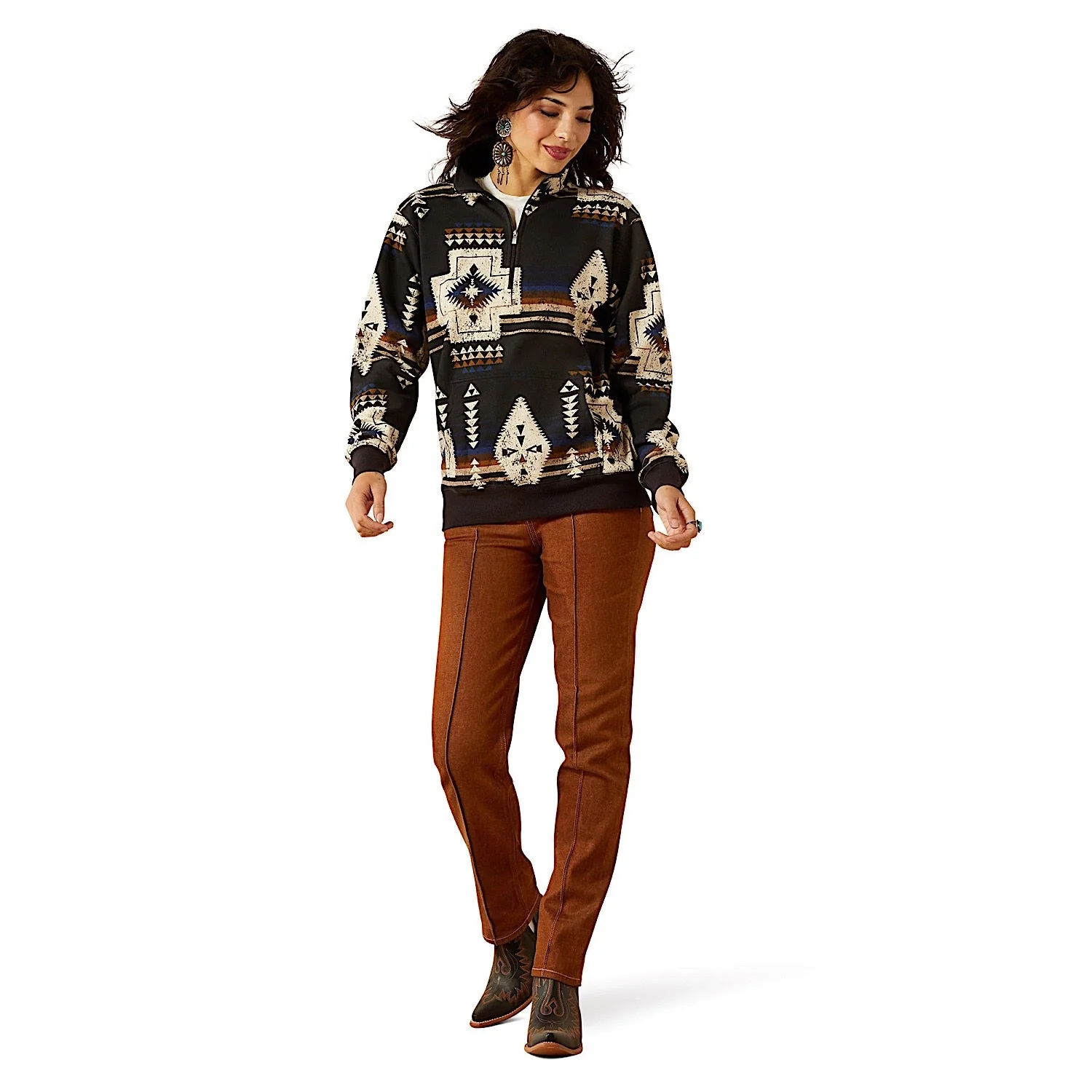 Ariat Women's Sienna 1/2 Zip Sweatshirt - Thornstone Print - Image 3