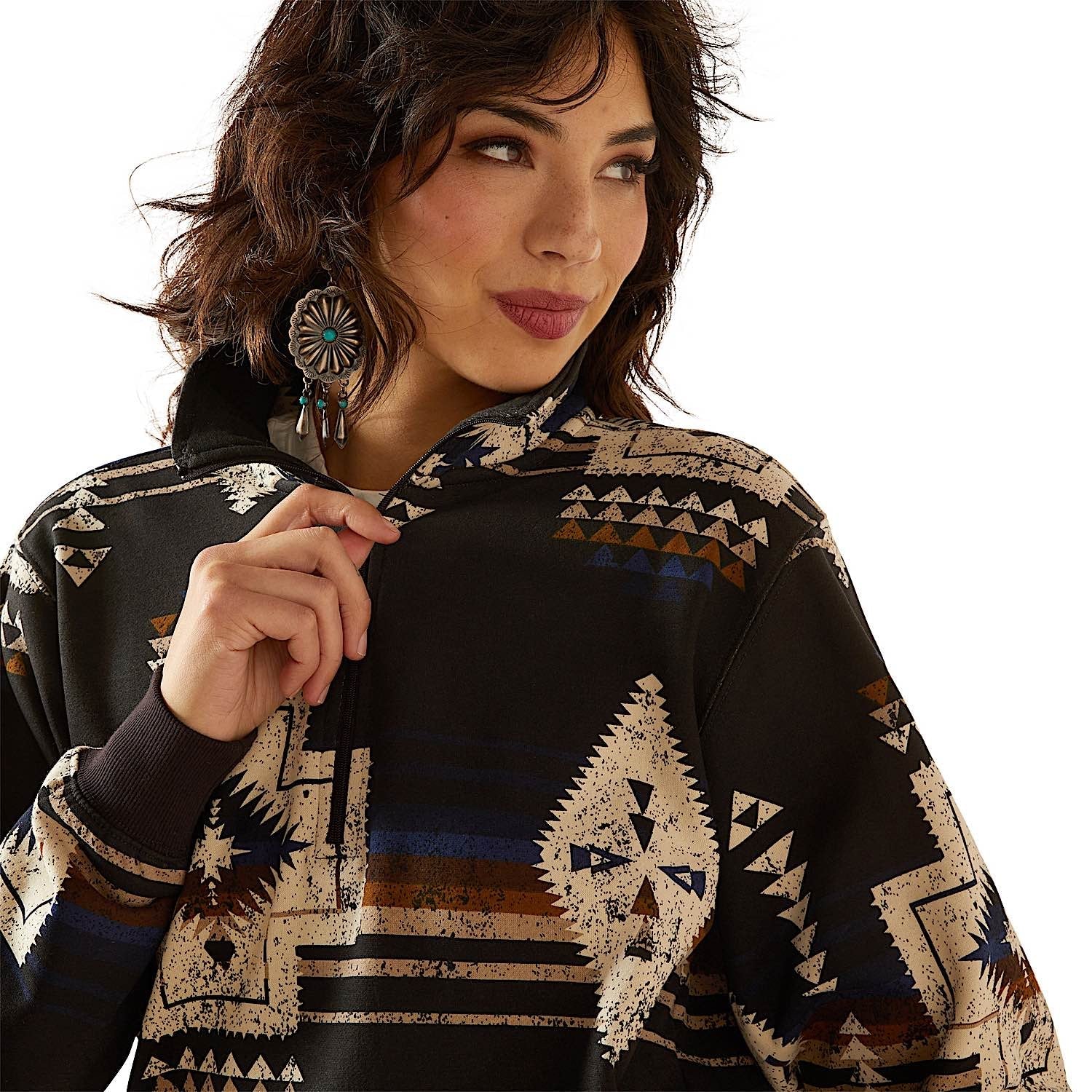 Ariat Women's Sienna 1/2 Zip Sweatshirt - Thornstone Print - Image 4