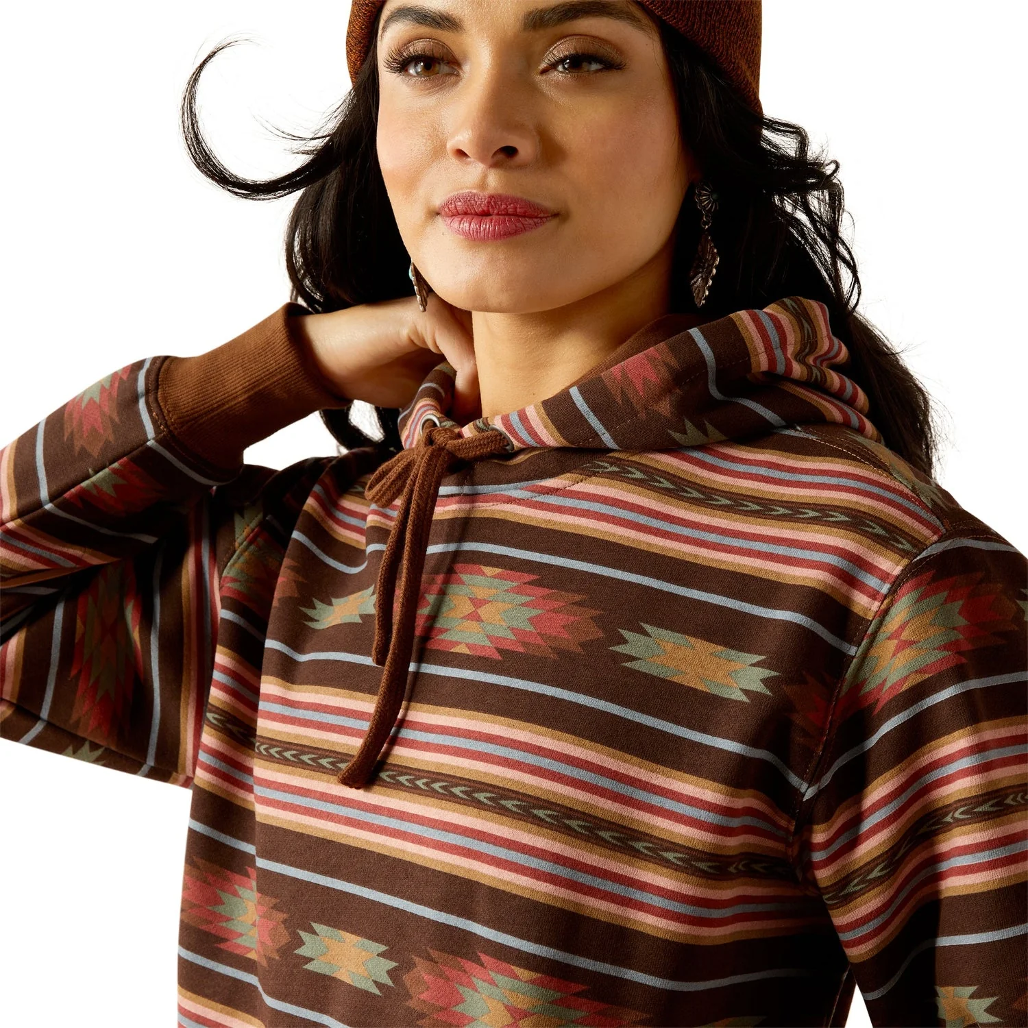Ariat Women's Skyline Hoodie - Soft Silt Serape Print - Image 4