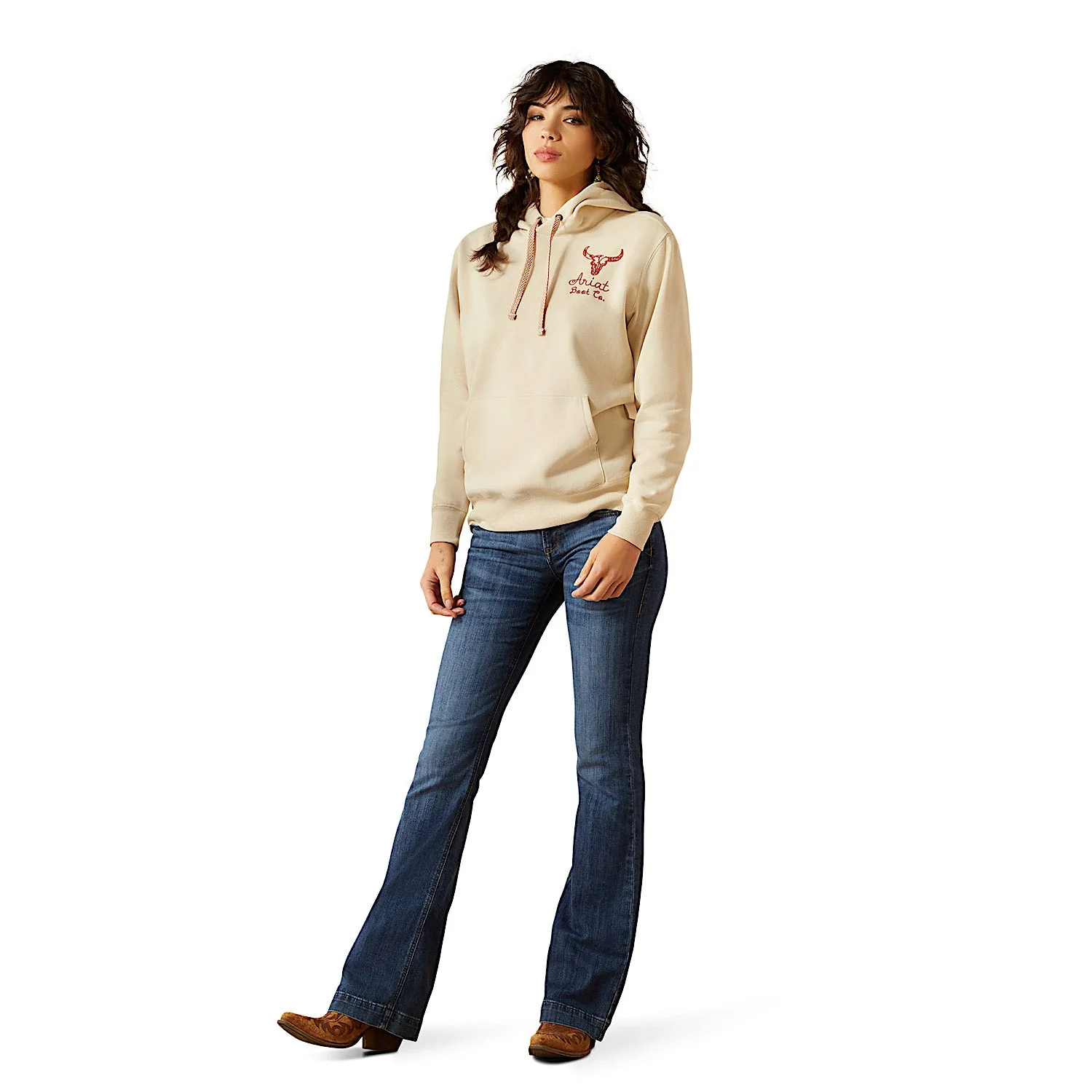 Ariat Women's Stitch Hoodie - Oyster Gray - Image 3