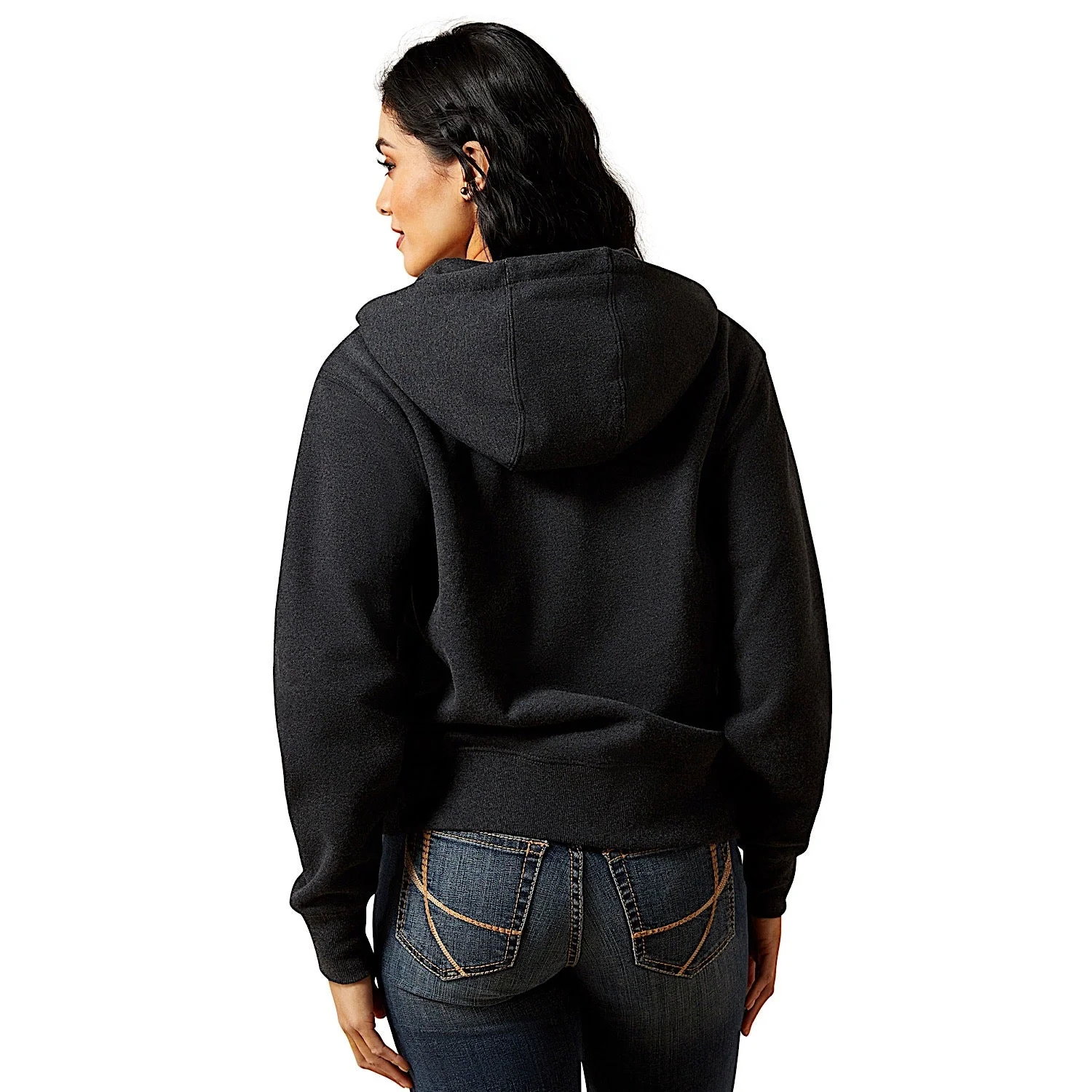 Ariat Women's Stitched Full Zip Hoodie - Charcoal Heather - Image 2