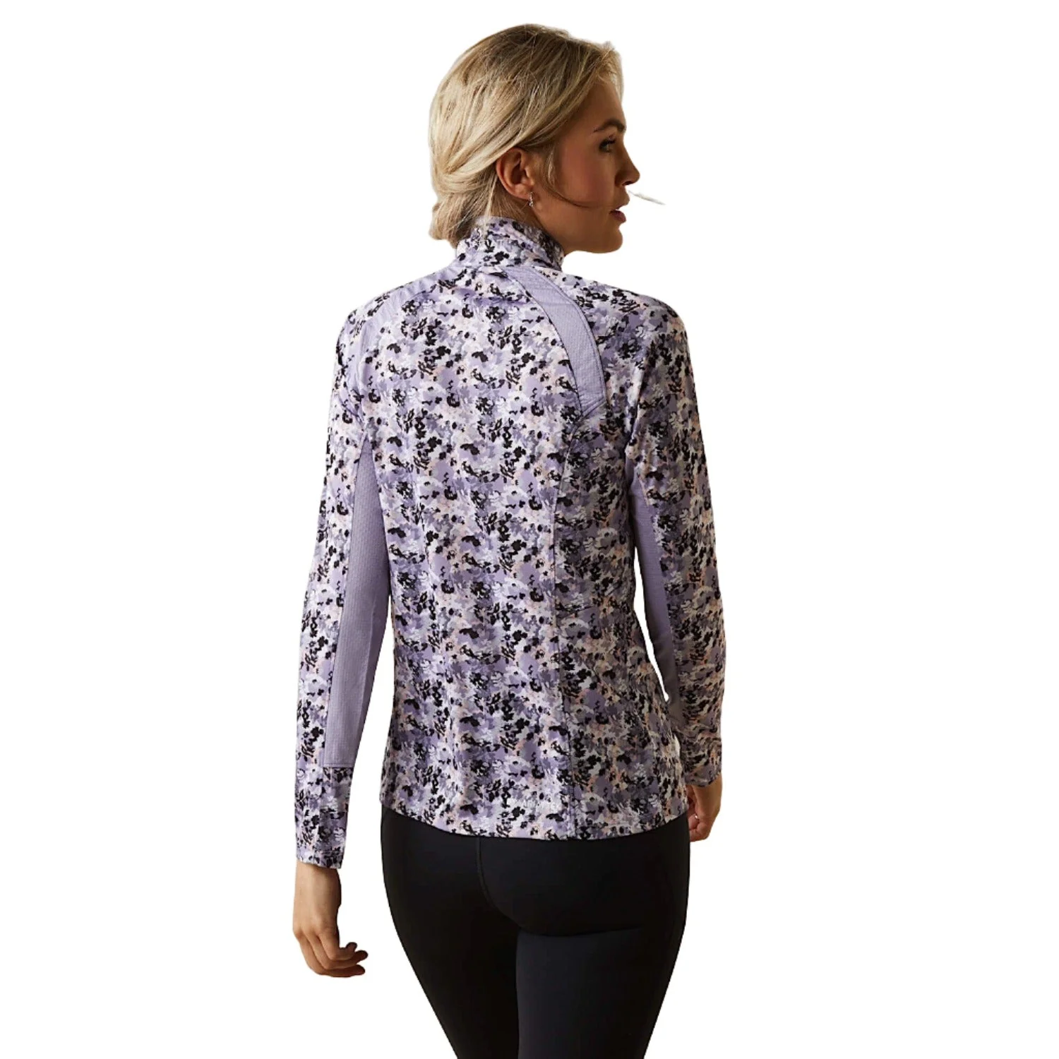 Ariat Womens Sunstopper 2.0 1/4 Zip Grey Camo Floral - Image 2