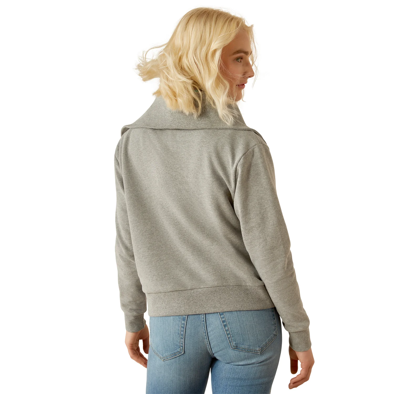 Ariat Women's Fern 1/2 Zip Sweatshirt - Heather Grey - Image 2
