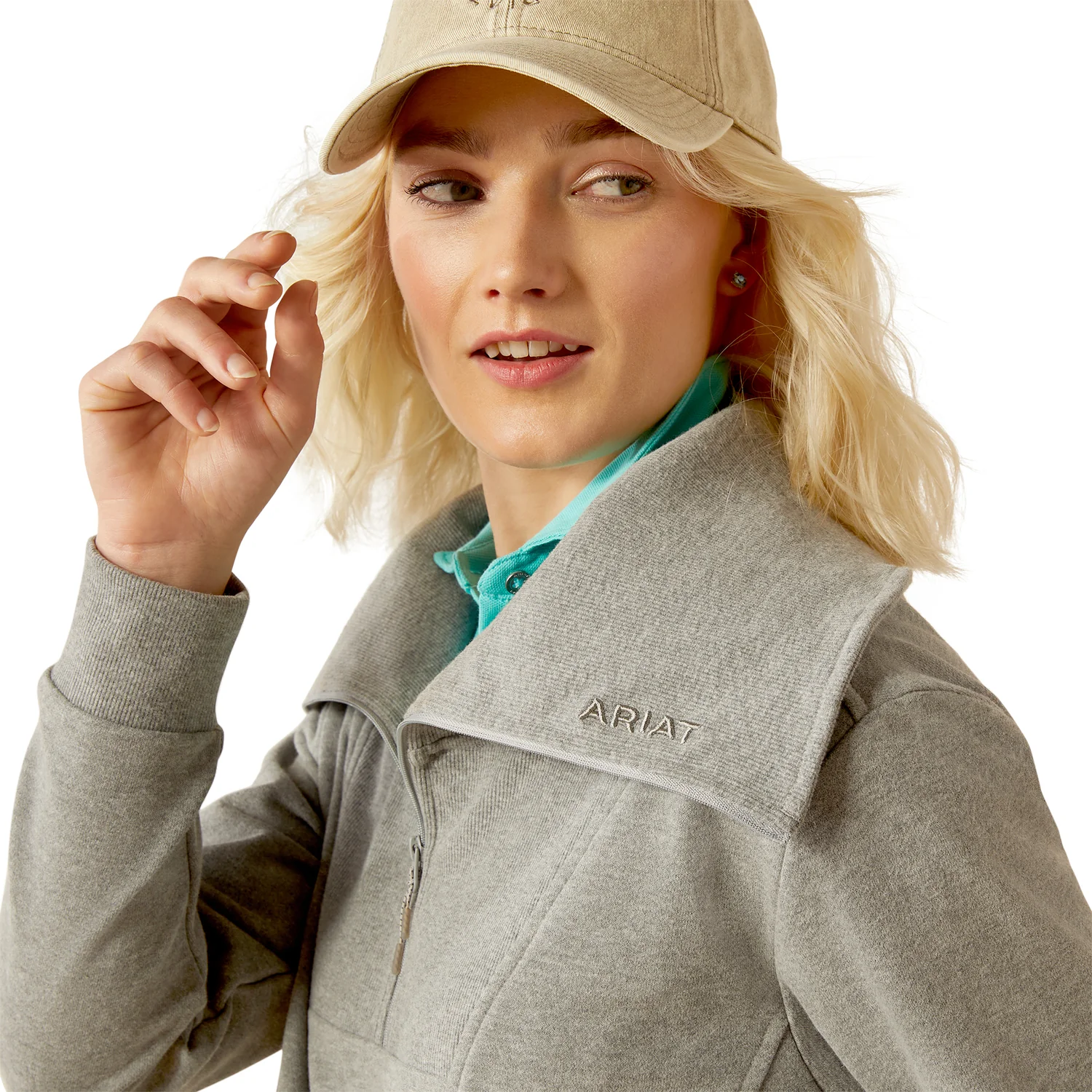 Ariat Women's Fern 1/2 Zip Sweatshirt - Heather Grey - Image 3