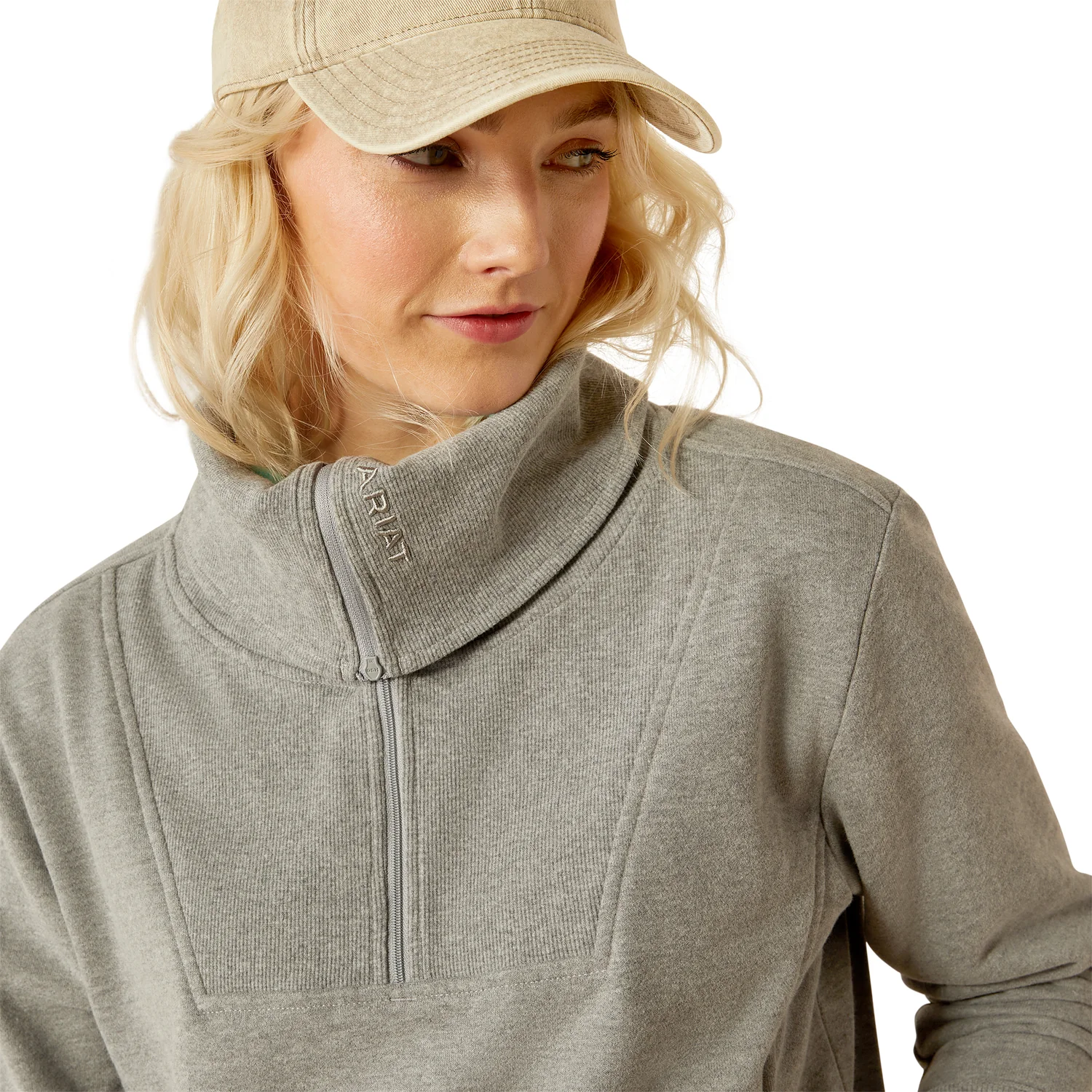 Ariat Women's Fern 1/2 Zip Sweatshirt - Heather Grey - Image 4