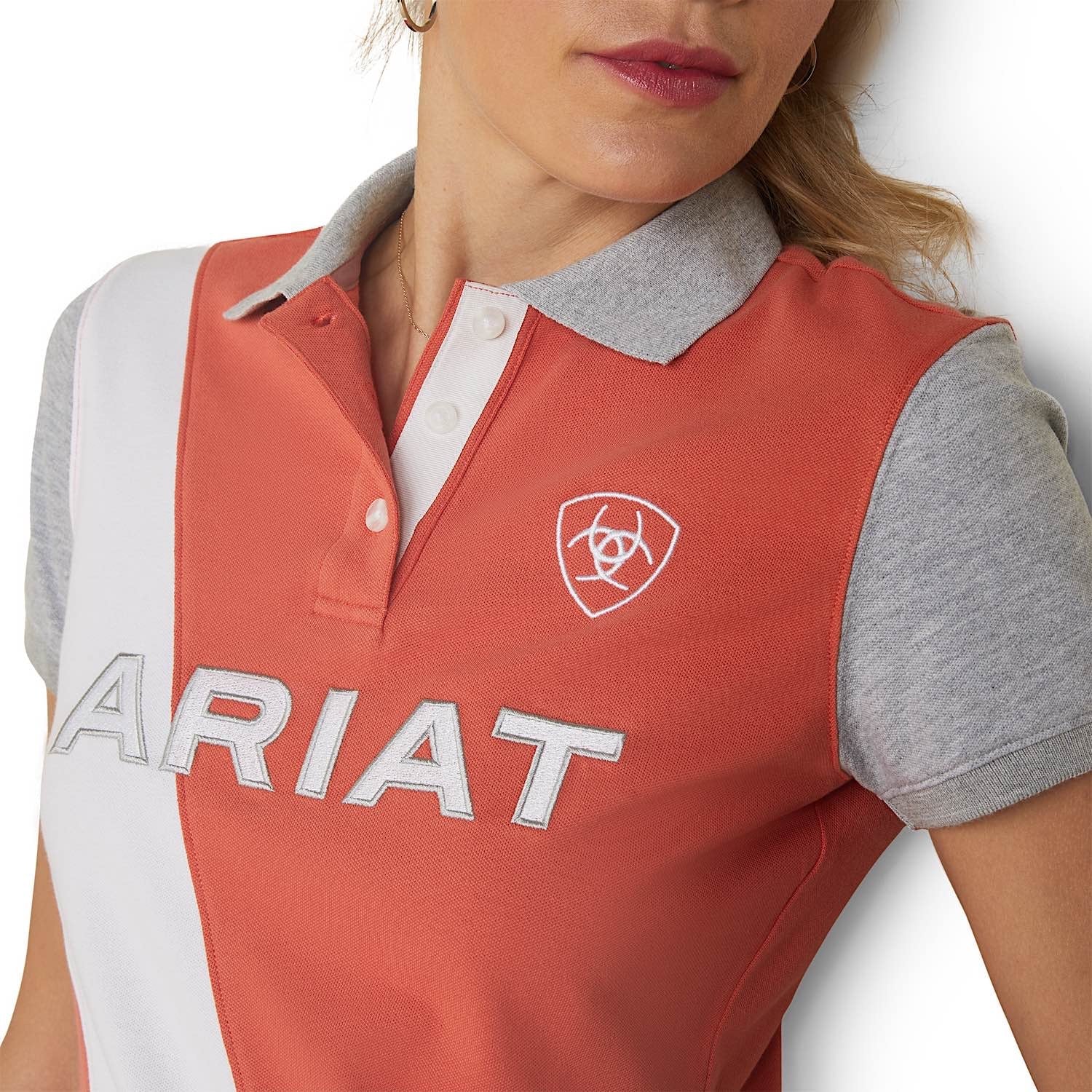 Ariat Women's Taryn S/S Polo Burnt Sienna - Image 3