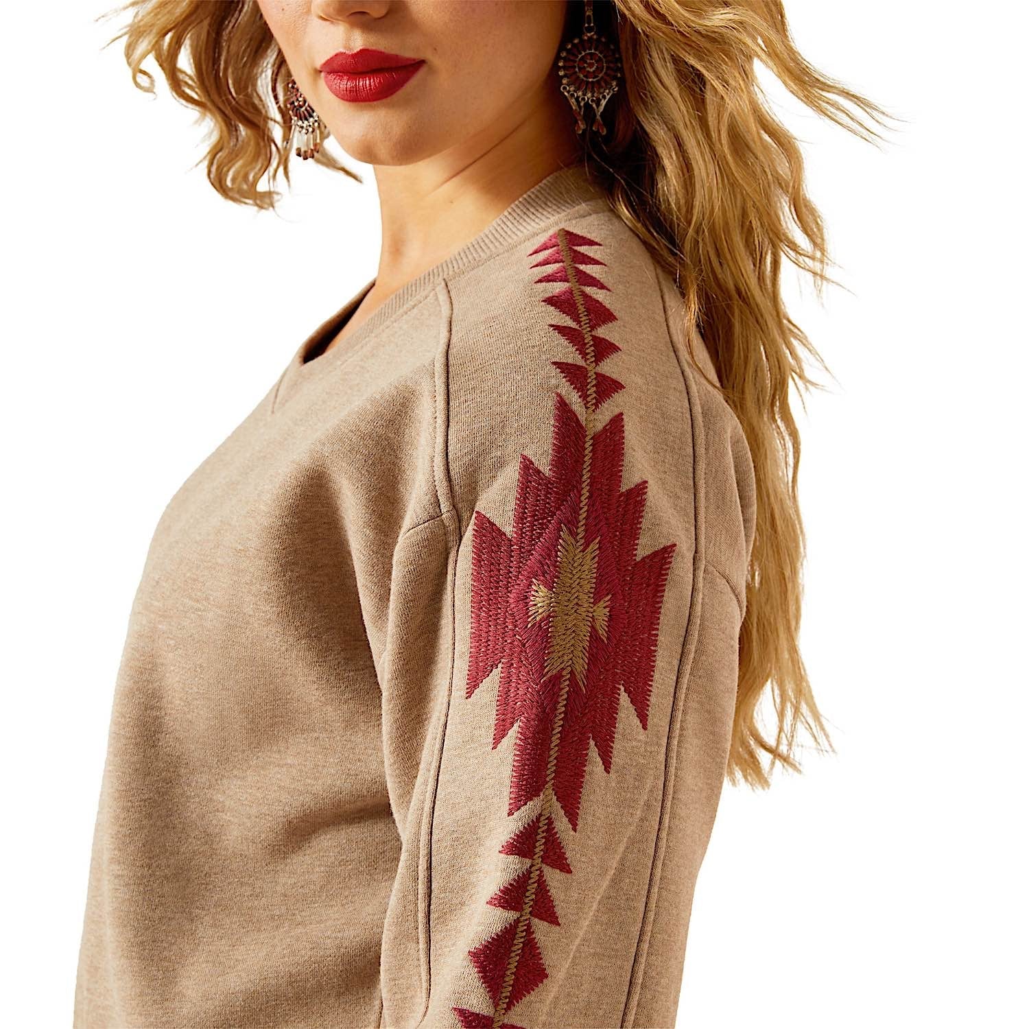 Ariat Women's Tatonka Sweatshirt - Brown Heather - Image 4