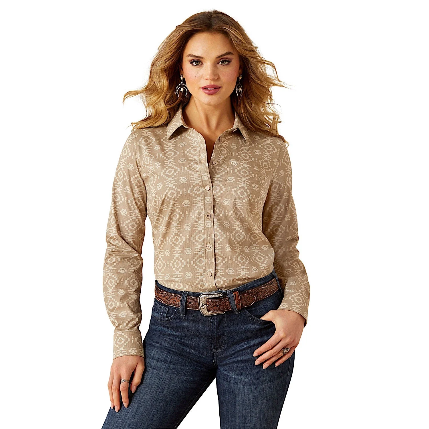 Ariat Women's Team Kirby Stretch Shirt - Lone Ridge Print