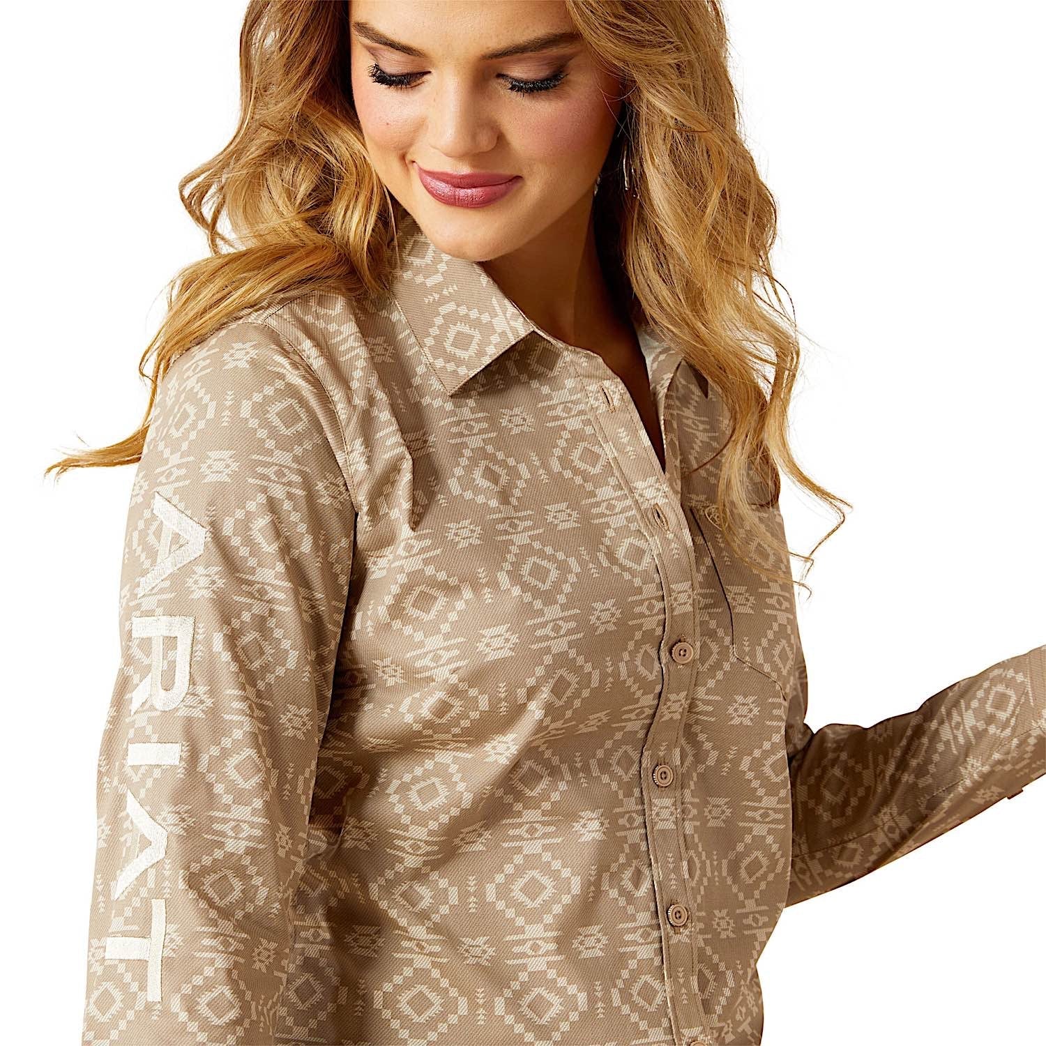 Ariat Women's Team Kirby Stretch Shirt - Lone Ridge Print - Image 5
