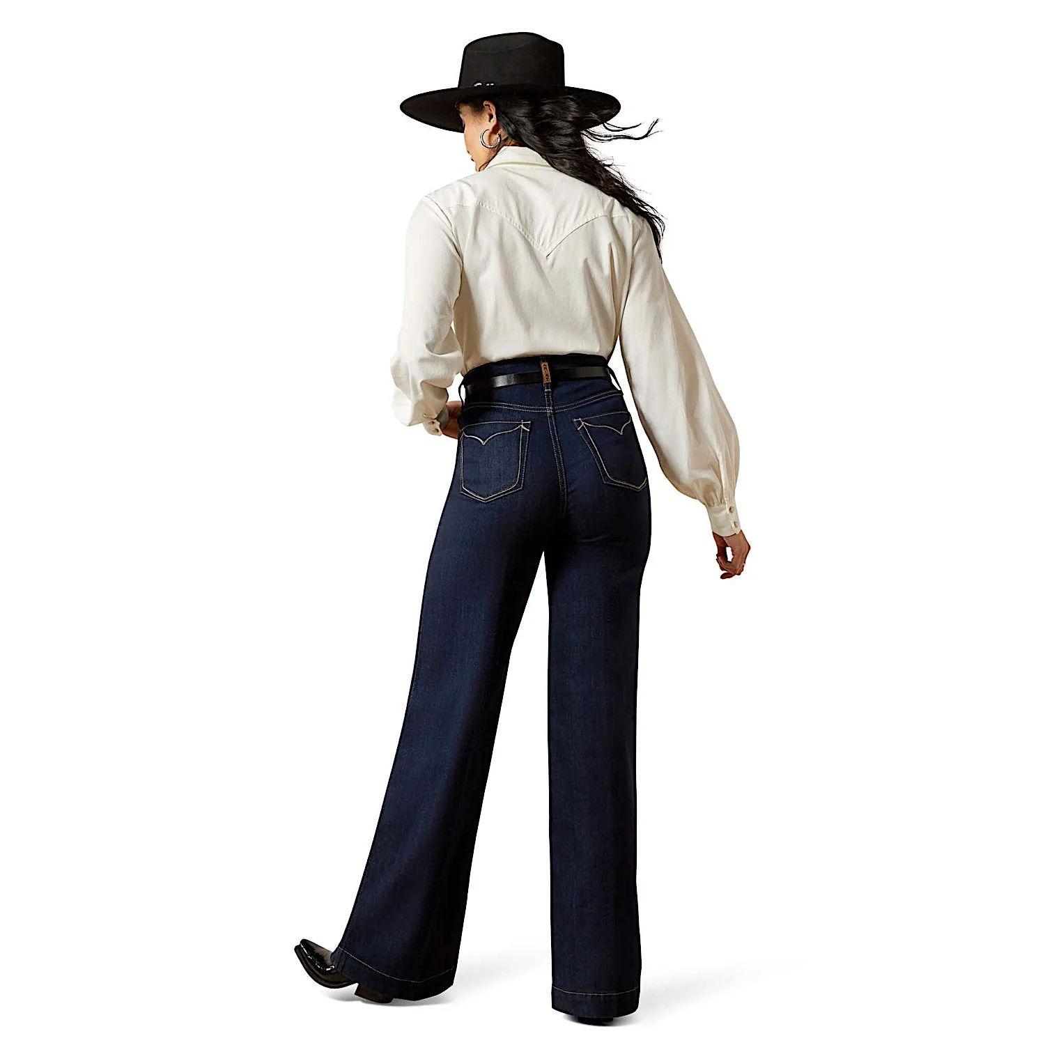 Ariat Women's Ultra High Rise Veronica Wide Leg Jeans - Rinse - Image 3
