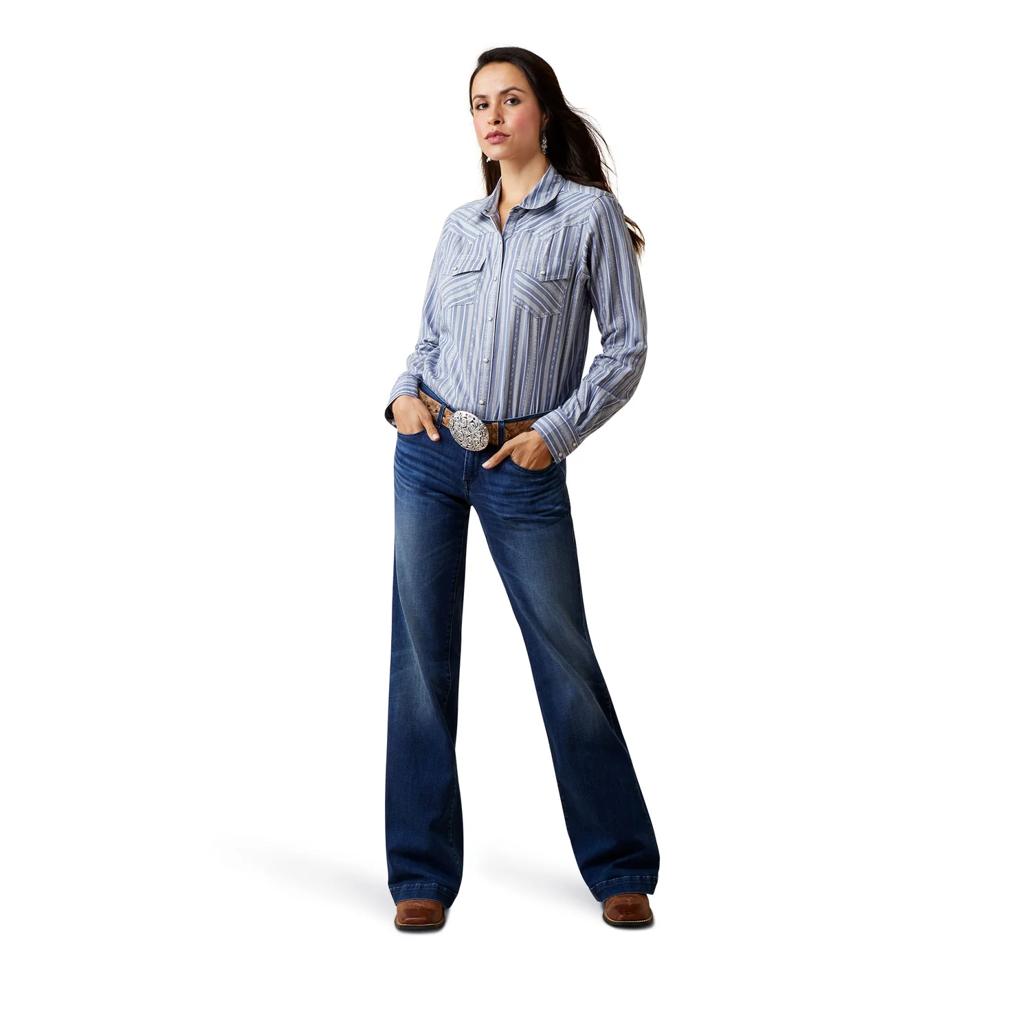 Ariat Women's Windward Shirt - Windward Dobby Stripe - Image 5