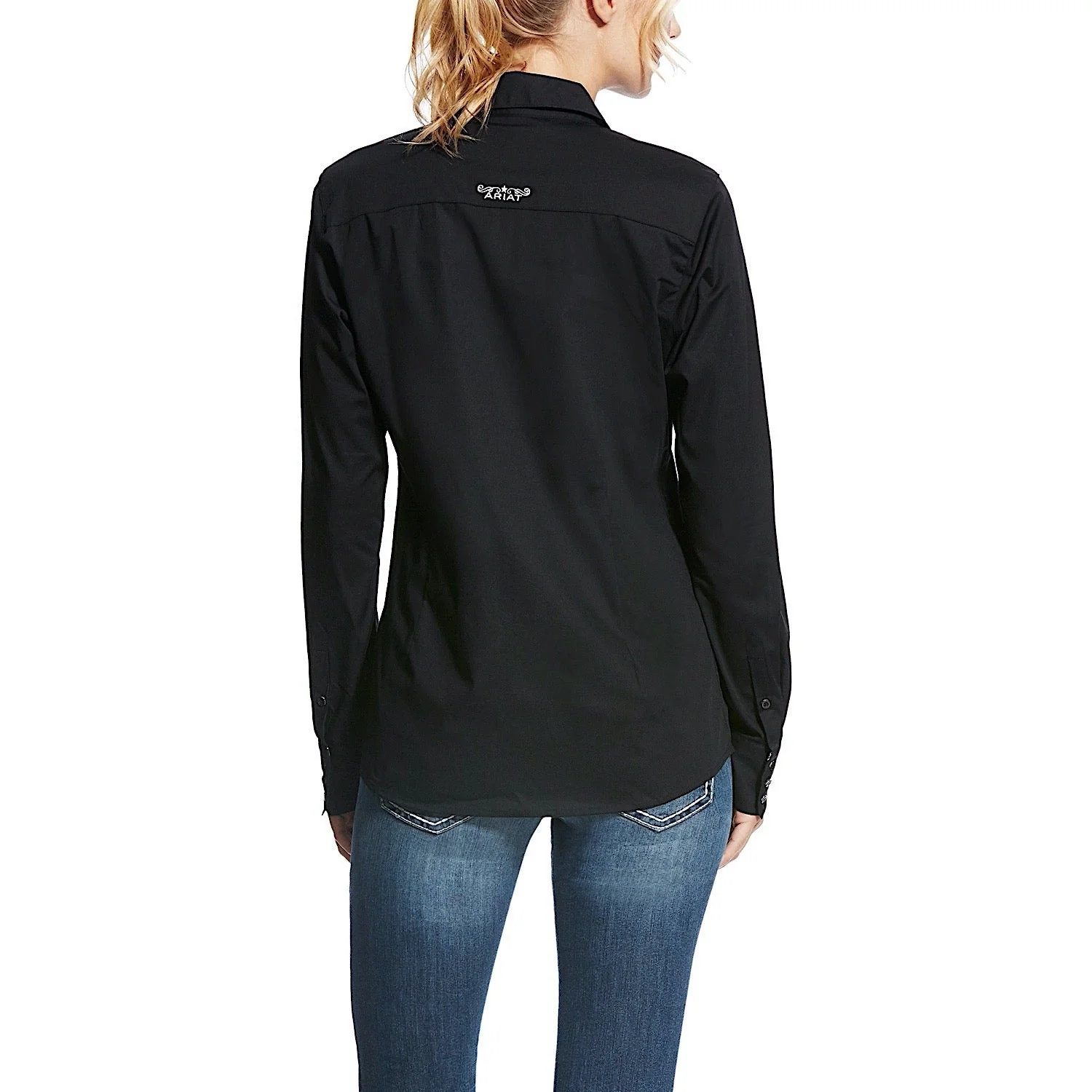 Ariat Women's Wrinkle Resist Kirby Stretch Shirt Black - Image 2