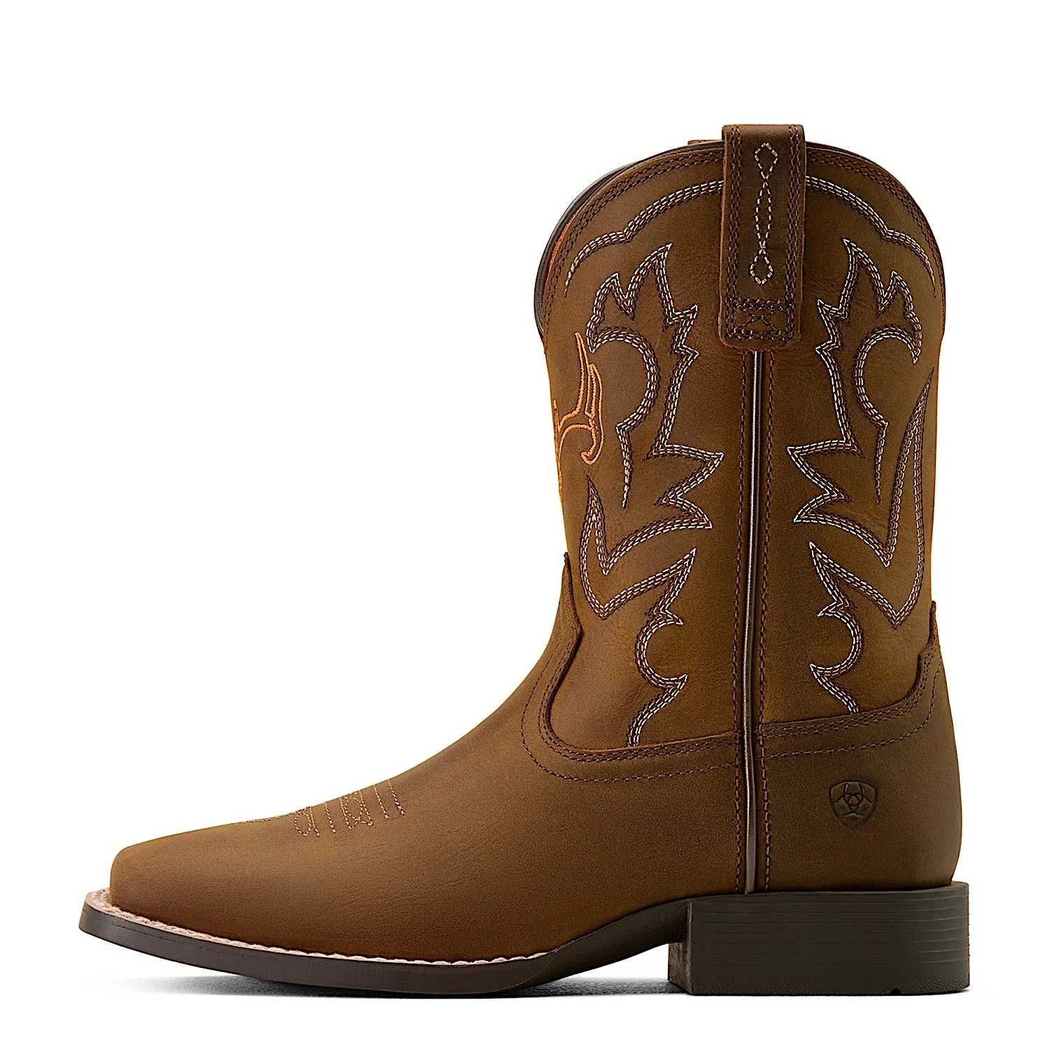 Ariat Youth Deer Ridge Wide Square Toe - Distressed Brown - Image 2
