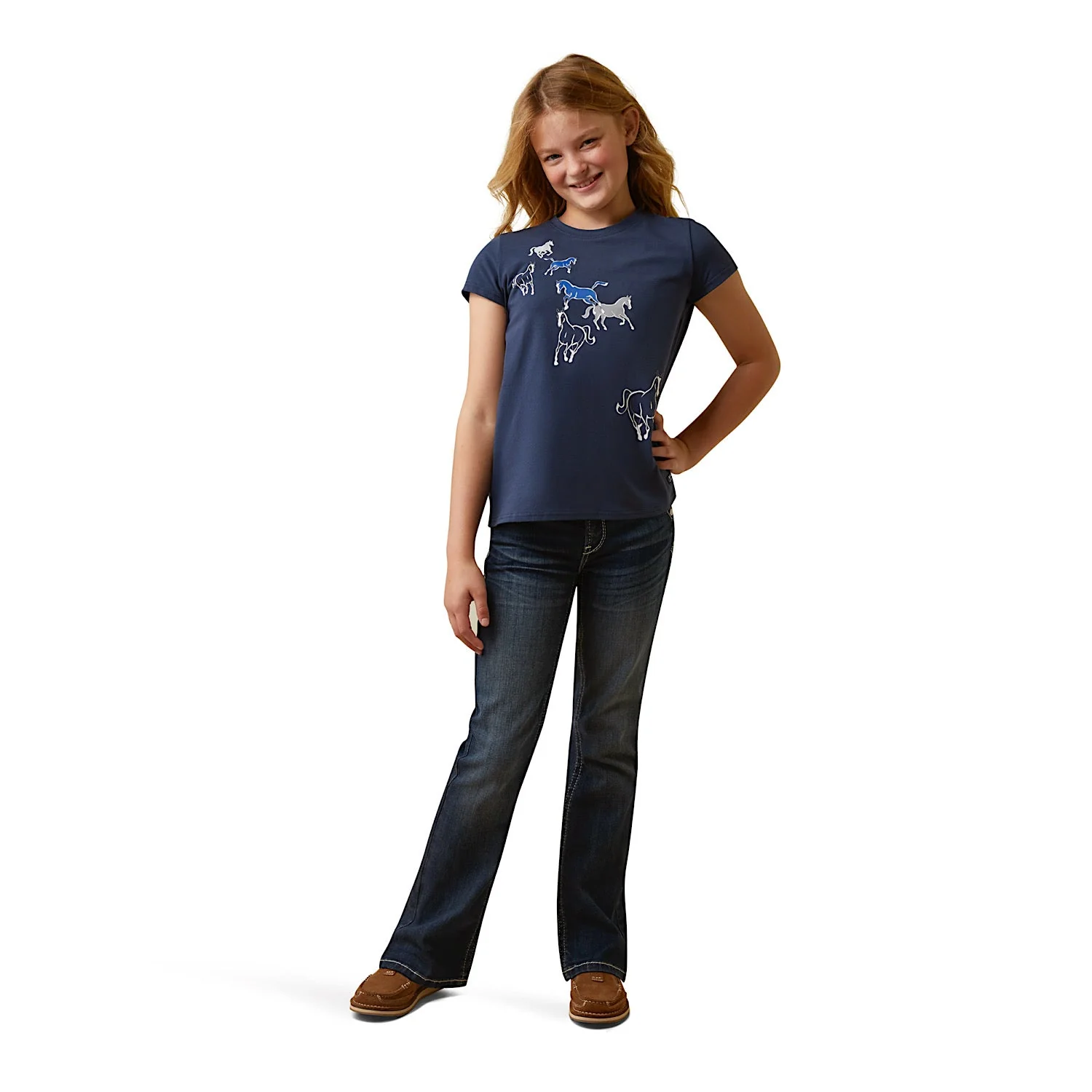 Ariat Girl's Frolic SS T-Shirt Navy Eclipse - Image 2