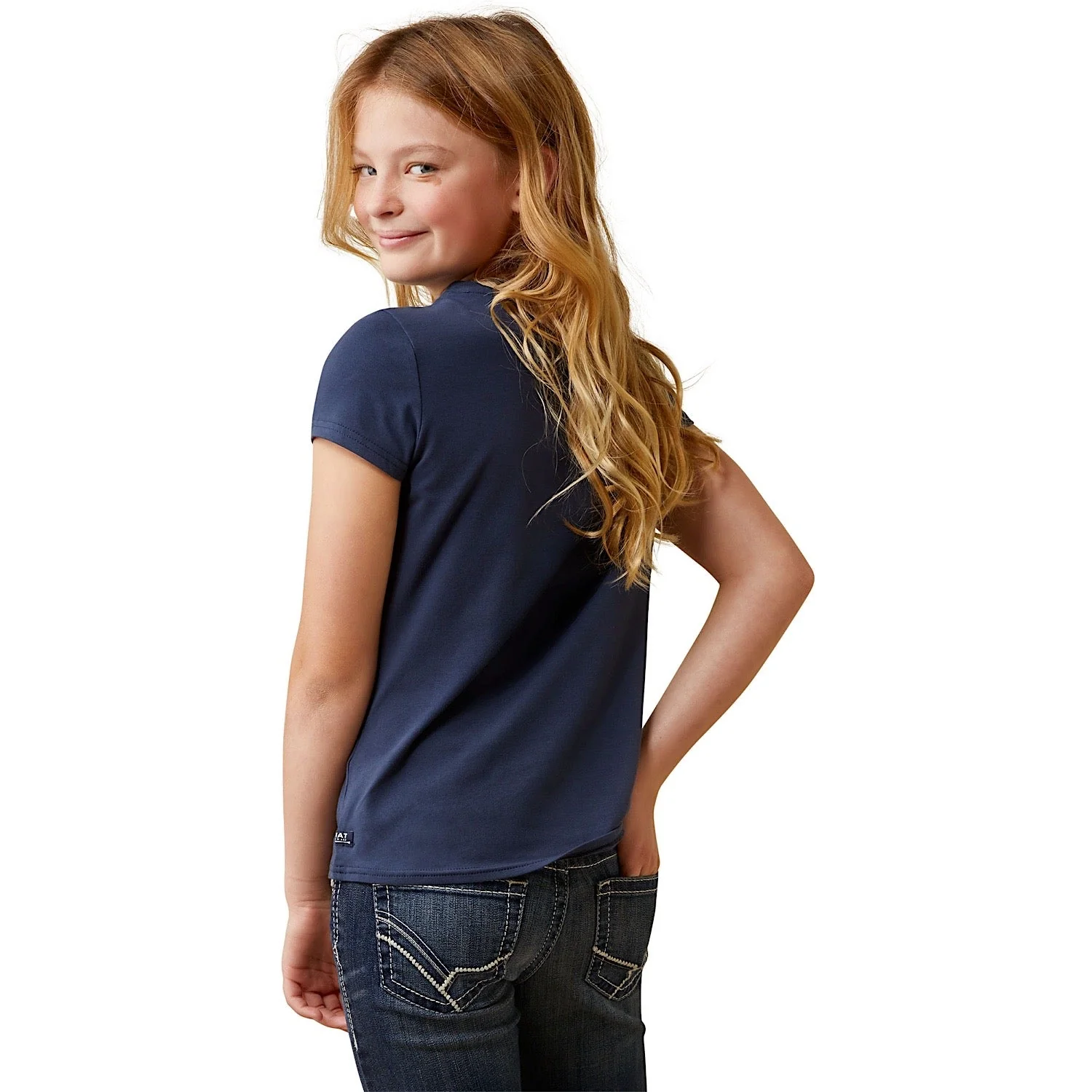 Ariat Girl's Frolic SS T-Shirt Navy Eclipse - Image 3