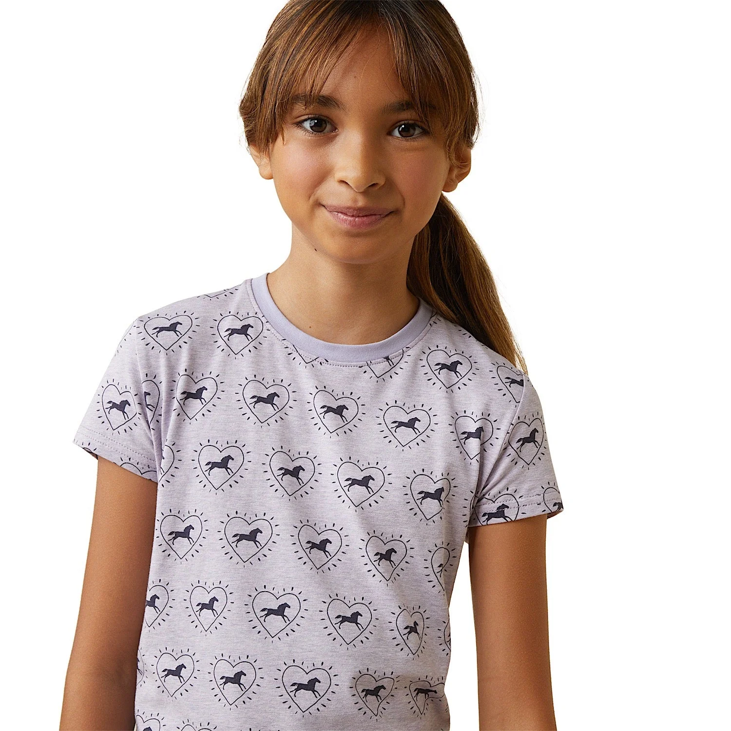 Ariat Youth So Love SS T-Shirt Half Drop Heather Grey - Image 4