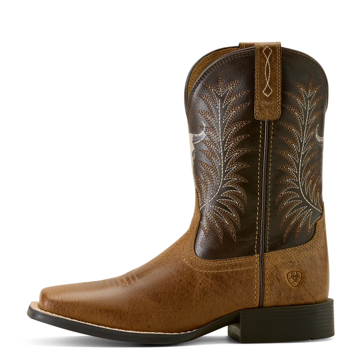 Ariat Youth Stampede Western Boot - Desert Brown/Thunder Brown - Image 3
