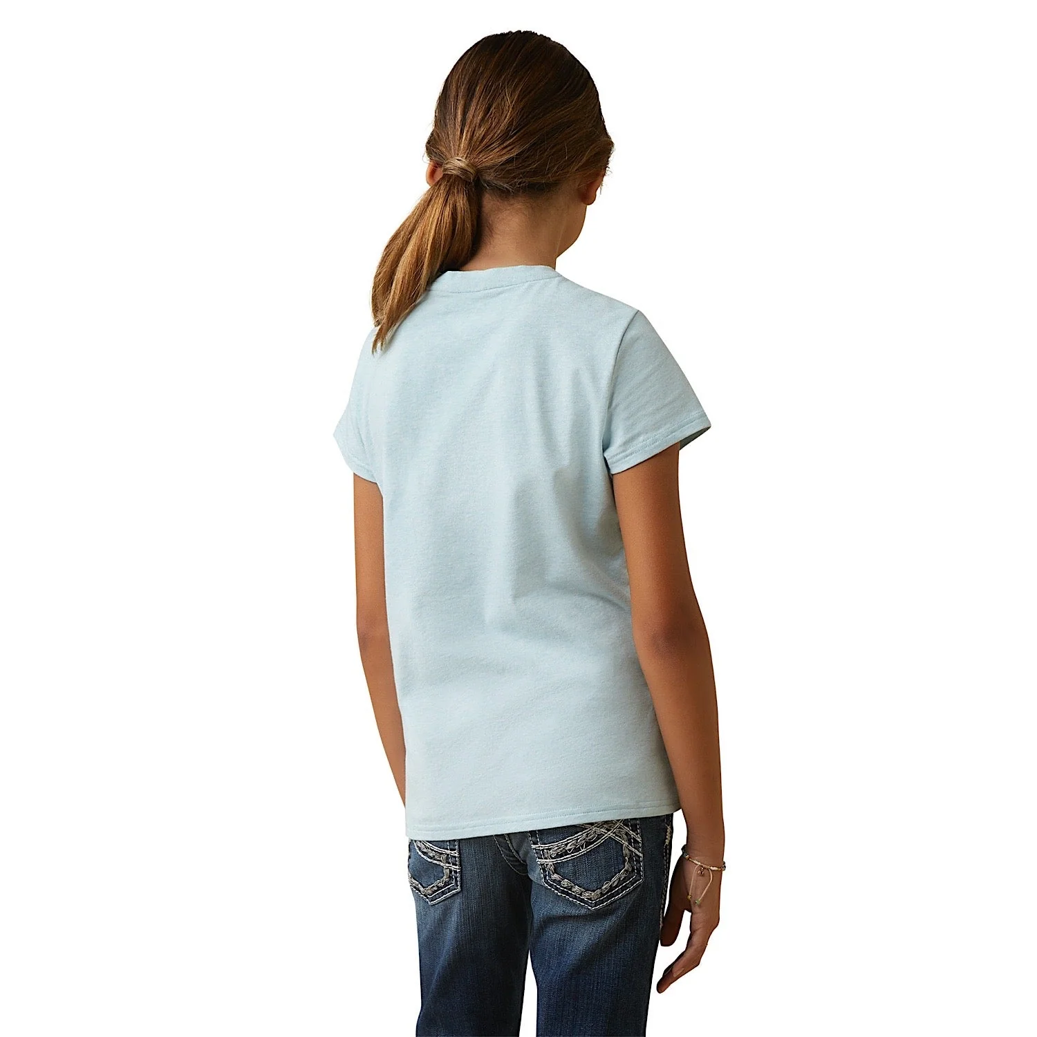 Ariat Youth Time to Show SS T-Shirt Heather Mosaic Blue - Image 2