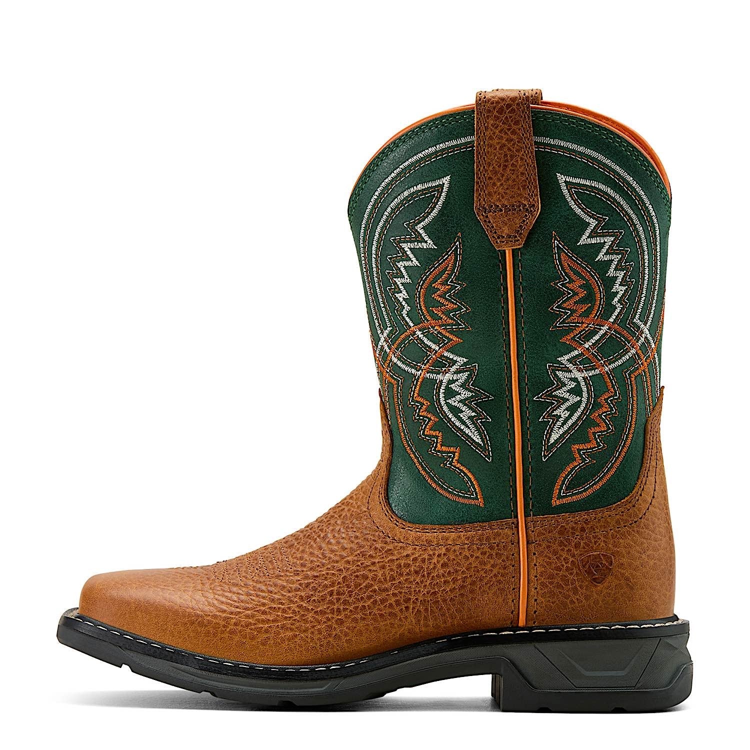 Ariat Youth Workhog XT Coil Western Boot - Honey Tan/Lucky Clover - Image 2