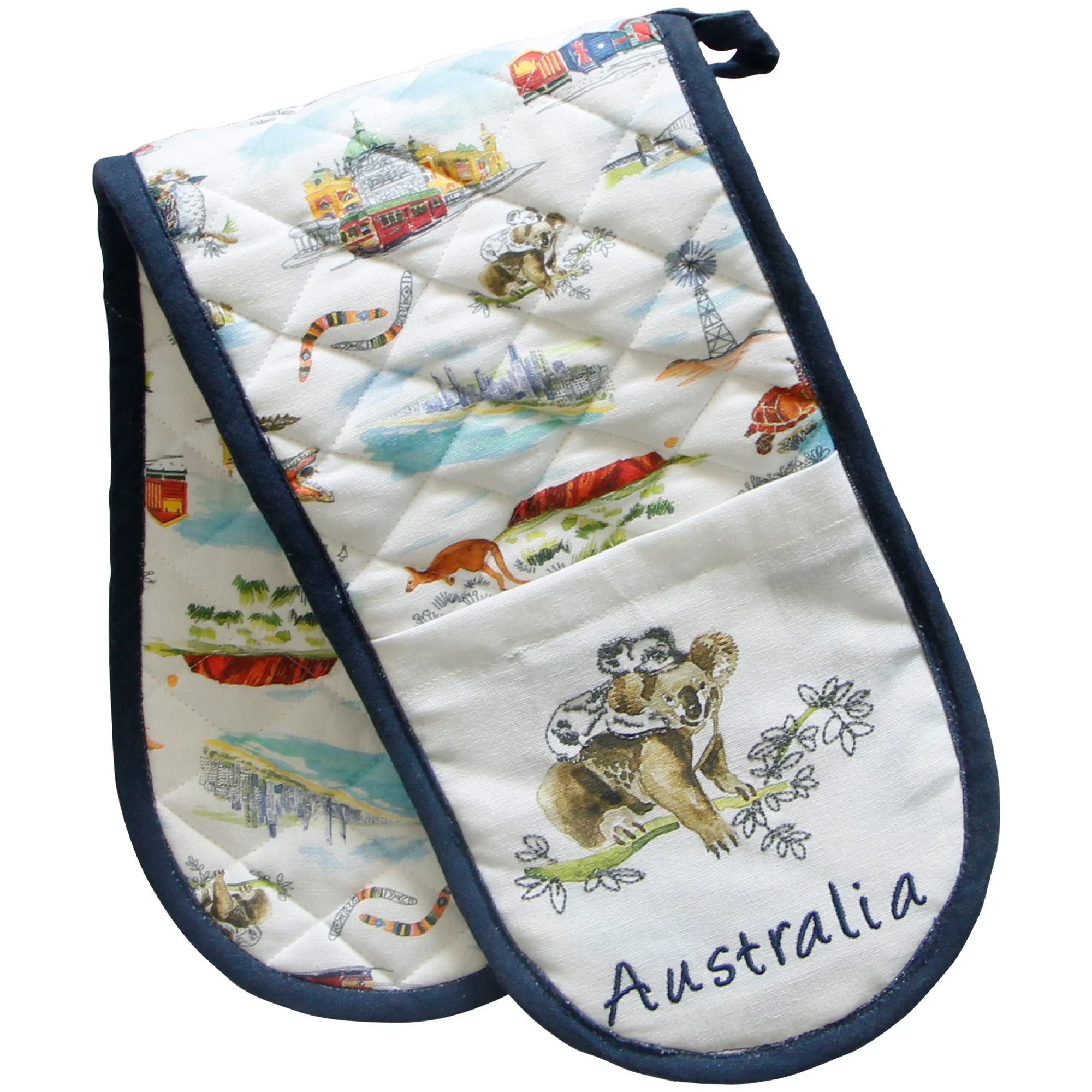 The Linen Press Australia Double Mitt - Australian Icons