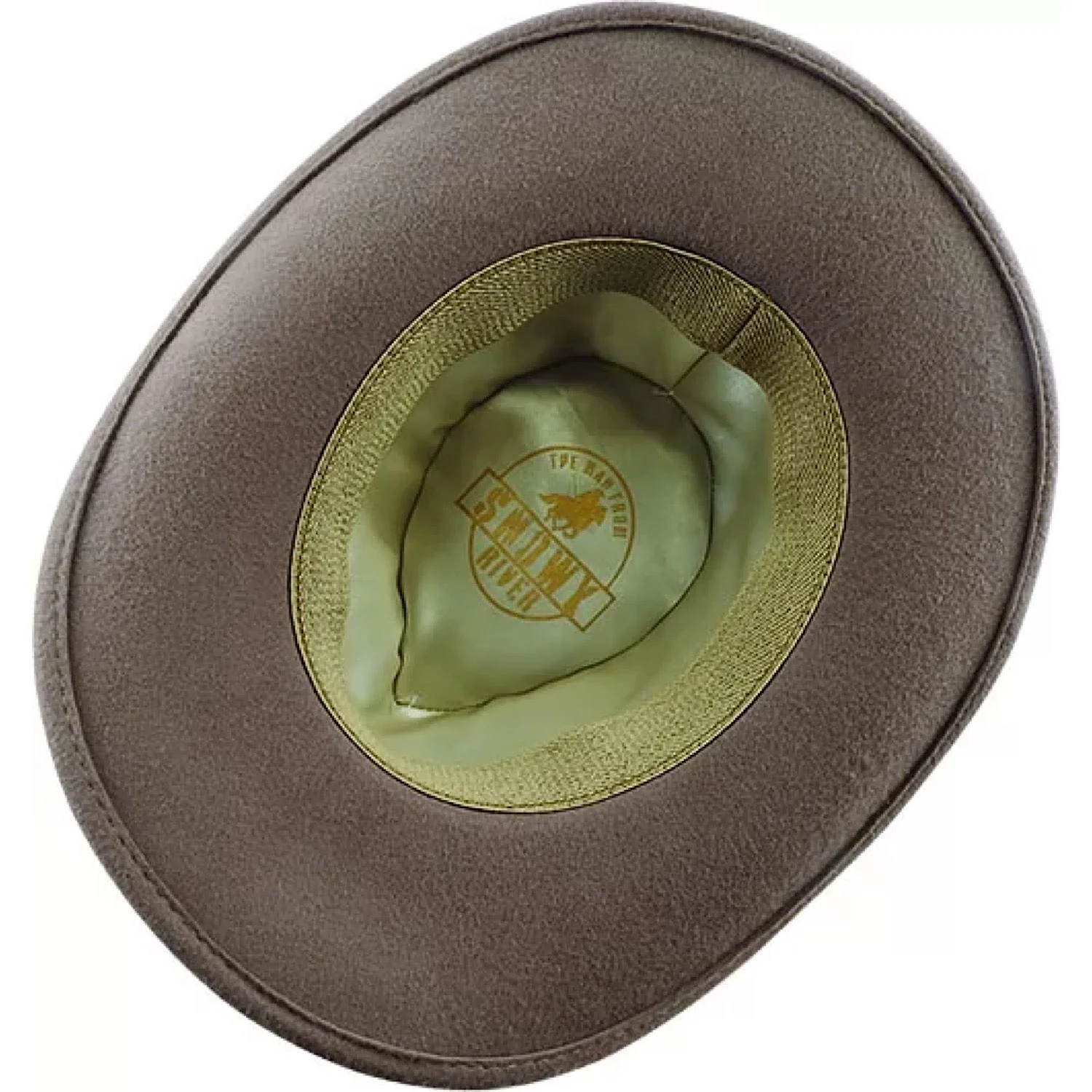Avenel Craig Crushable Wool Felt Outback w Faux Leather & Snowy River Pin - Putty - Image 2