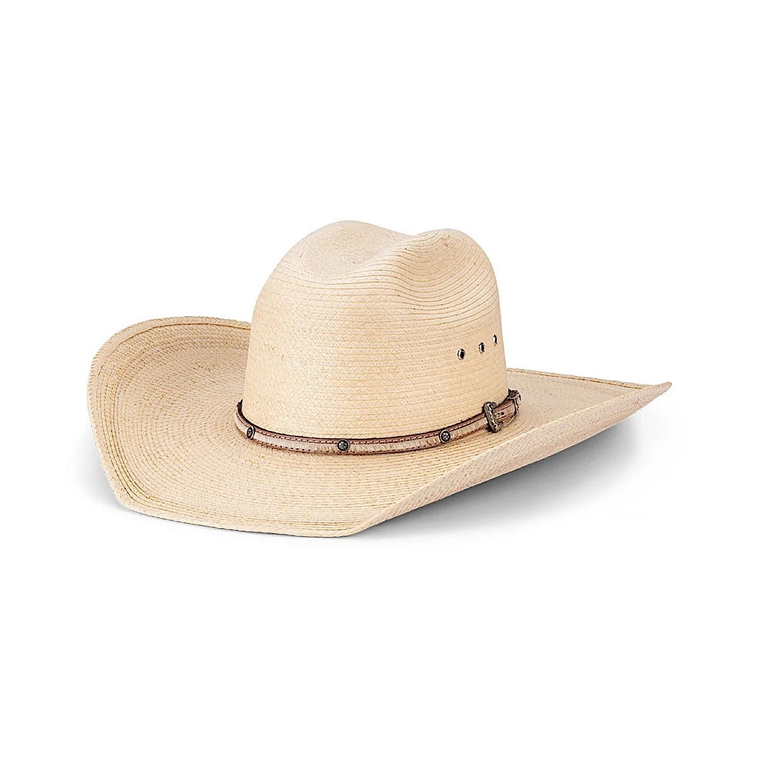 Avenel The Chuck Wagon Guatemalan Palm Leaf Western Hat - Natural