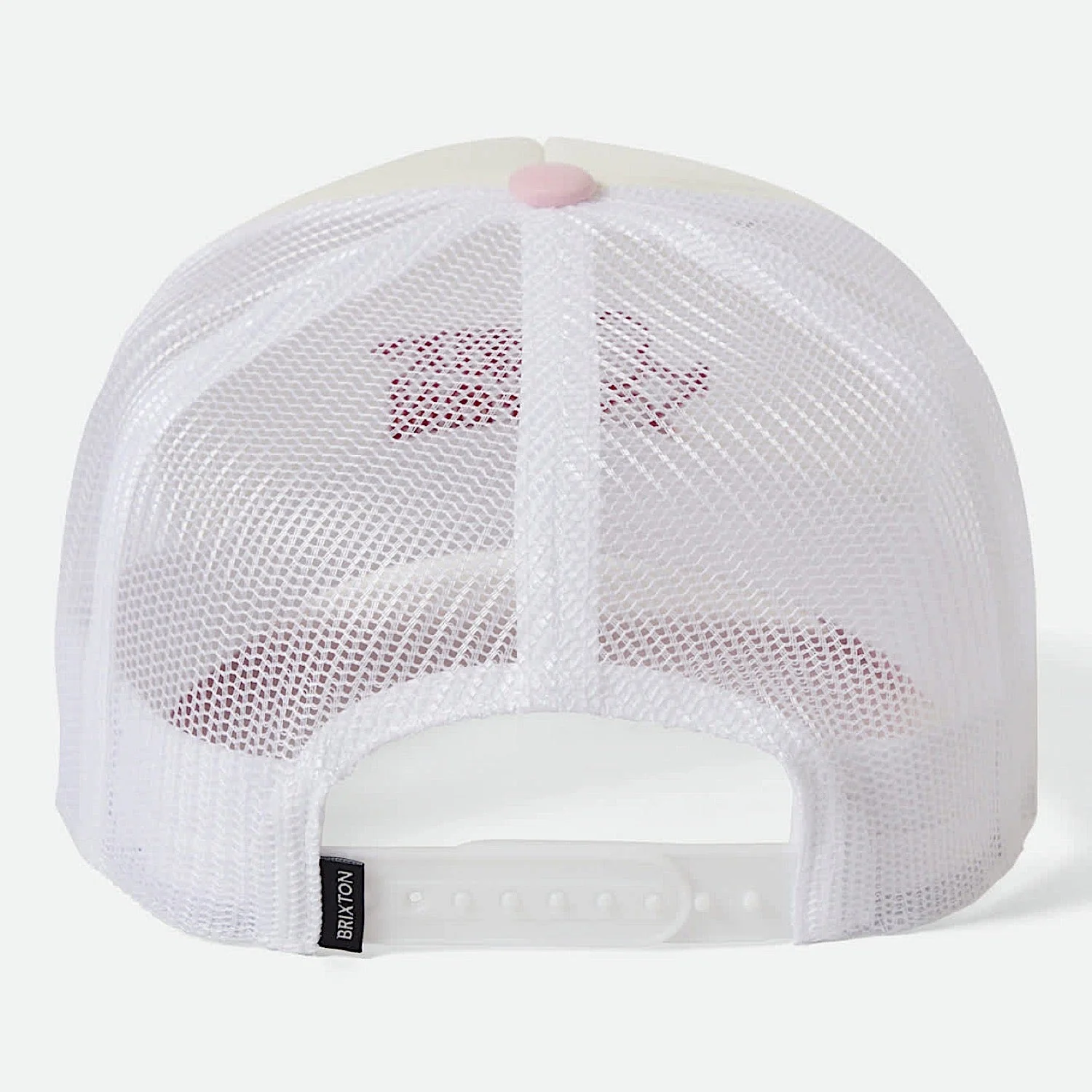 Brixton Cherry Netplus Trucker Hat - Off White/Pink - Image 2
