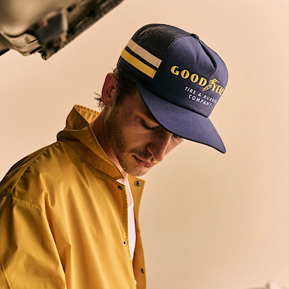 Brixton Goodyear Service Medium Profile Trucker Cap - Navy - Image 3