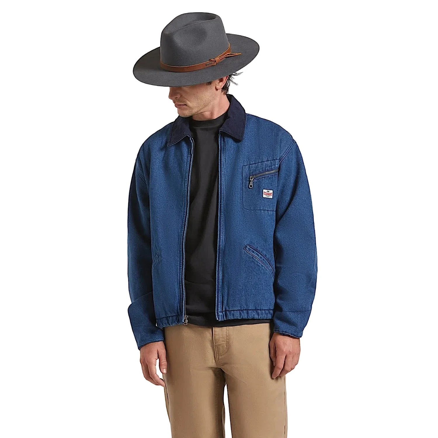 Brixton Hawkins WTHR Guard Cowboy Hat - Asphalt/Brown - Image 5