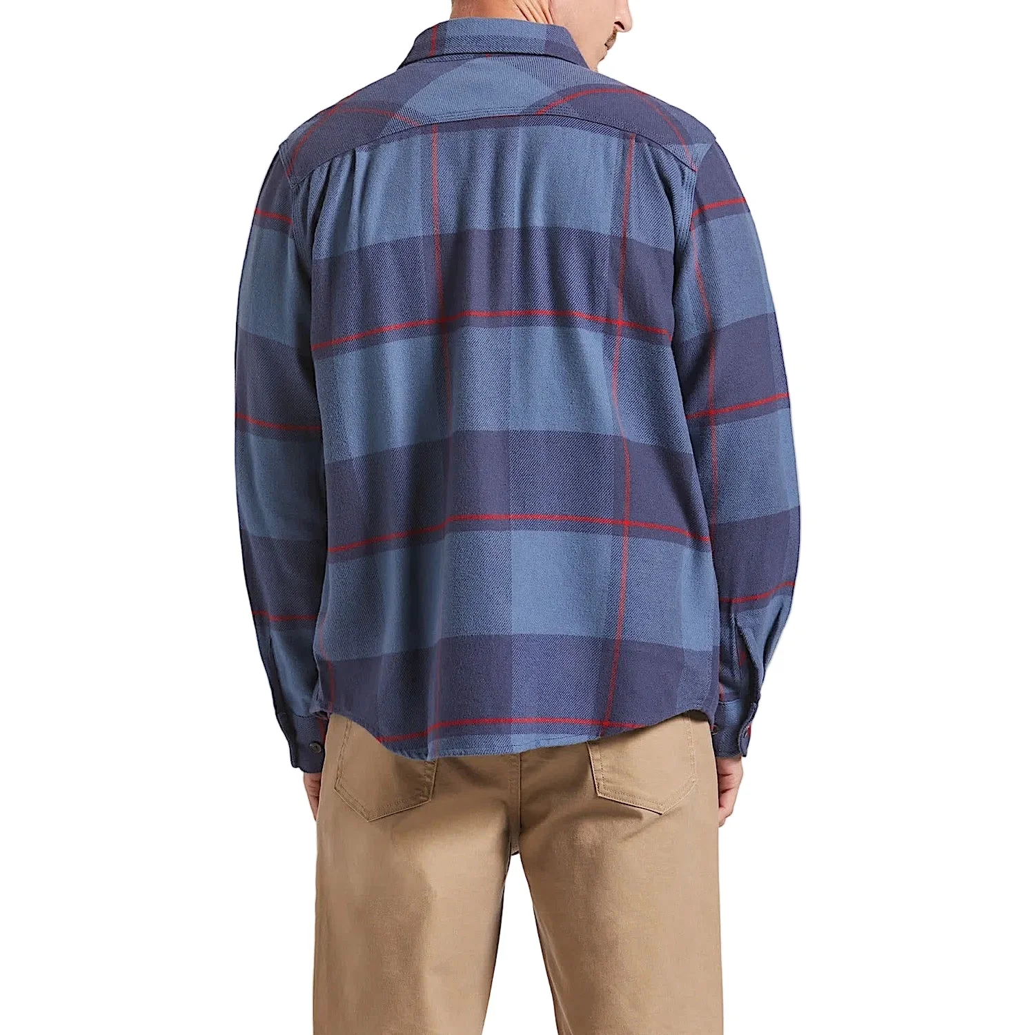 Brixton Men's Bowery Flannel Shirt - Bering Sea/Mood Indigo/Adrenal - Image 3