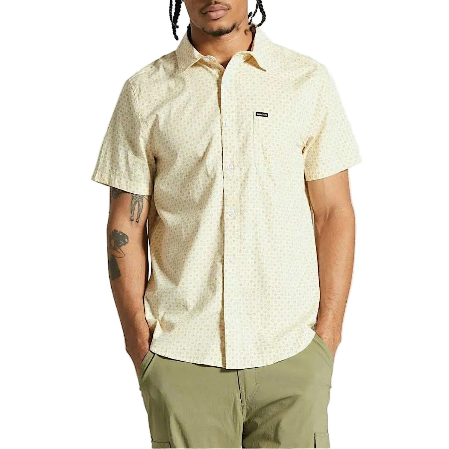 Brixton Men's Charter Short Sleeve Shirt - Whitecap - Image 2