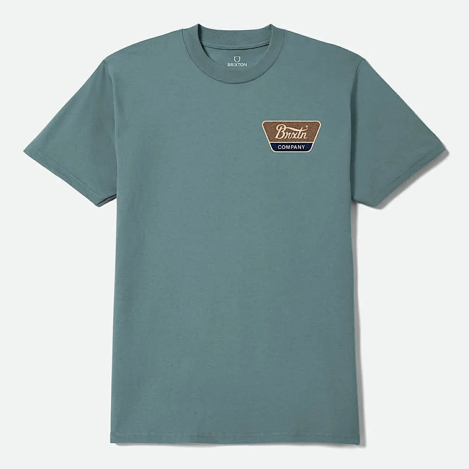 Brixton Men's Linwood T-Shirt - Ocean Breeze/Brown/Dark Navy - Image 2