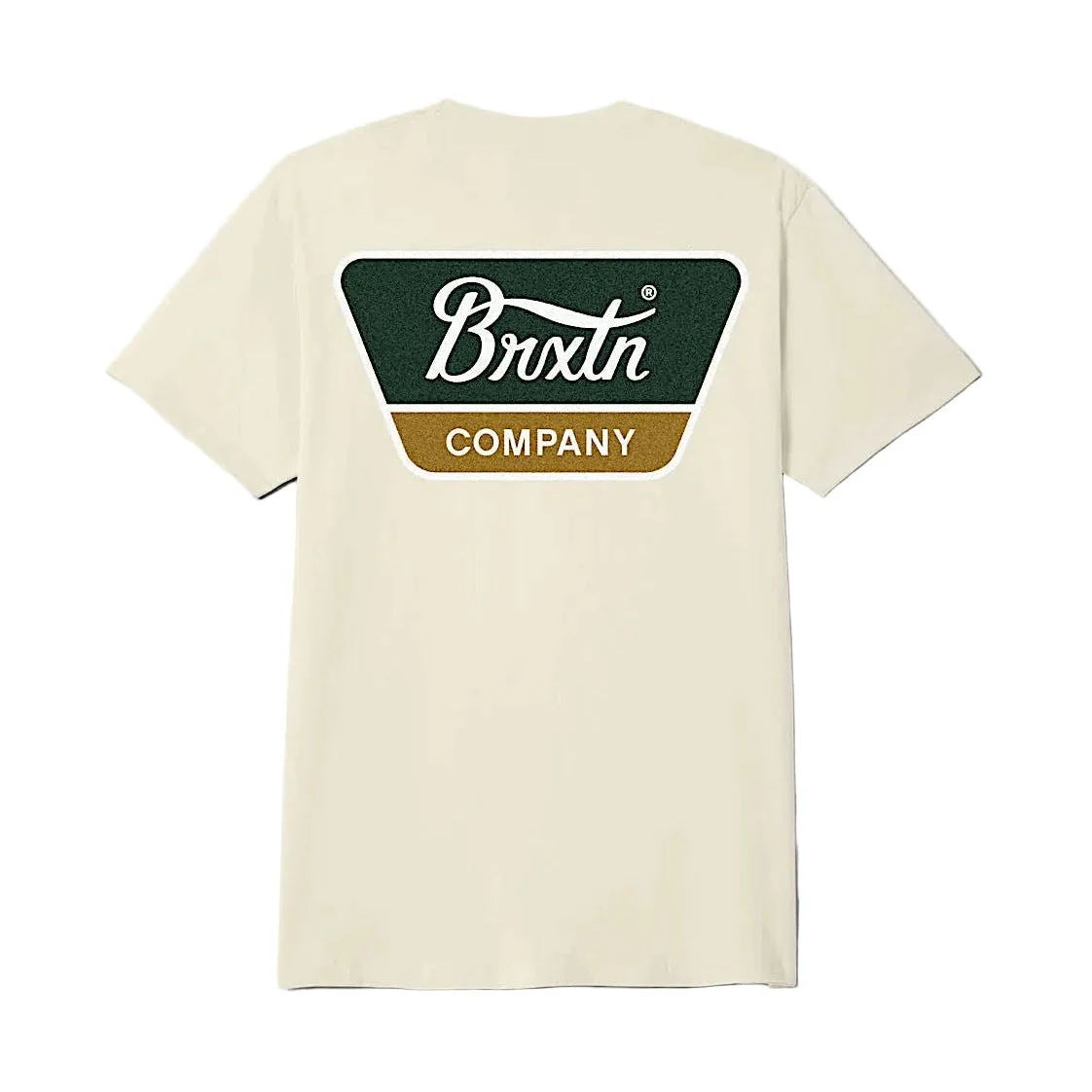 Brixton Men's Linwood T-Shirt - Cream/Dark Green/Metal Bronze