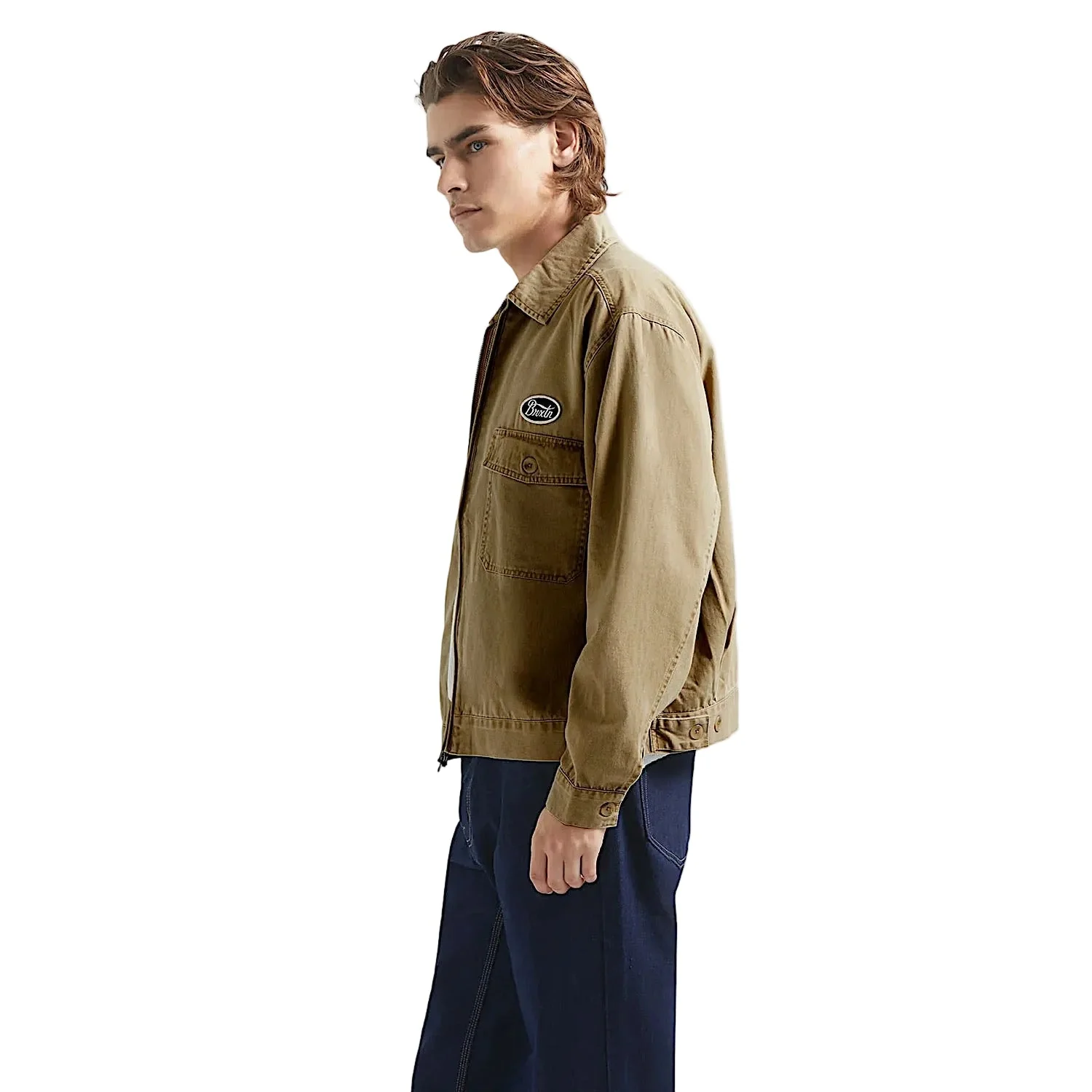 Brixton Men's Trademark Lightweight Garage Jacket - Washed Khaki - Image 3