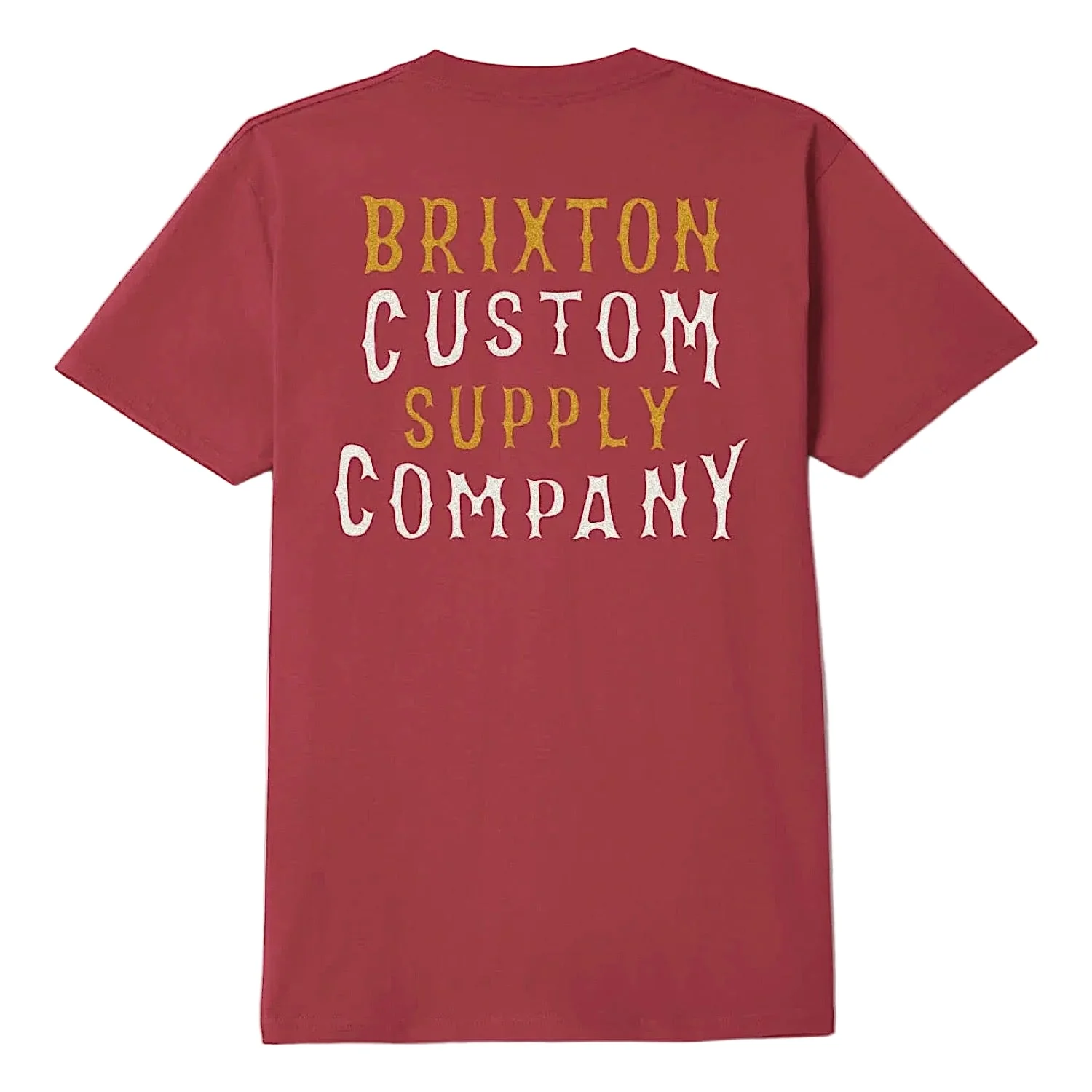 Brixton Men's Wheaton Tee - Robust Red Worn Wash