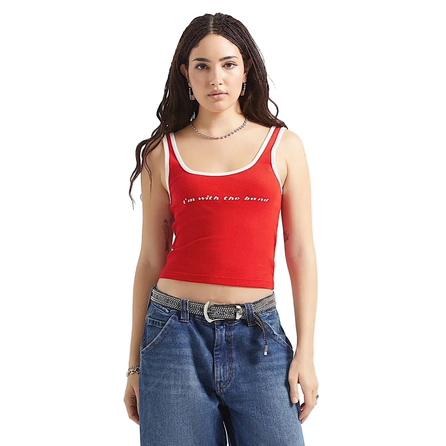 Brixton Women's I'm With The Band Ringer A-Tank - Adrenaline Rush