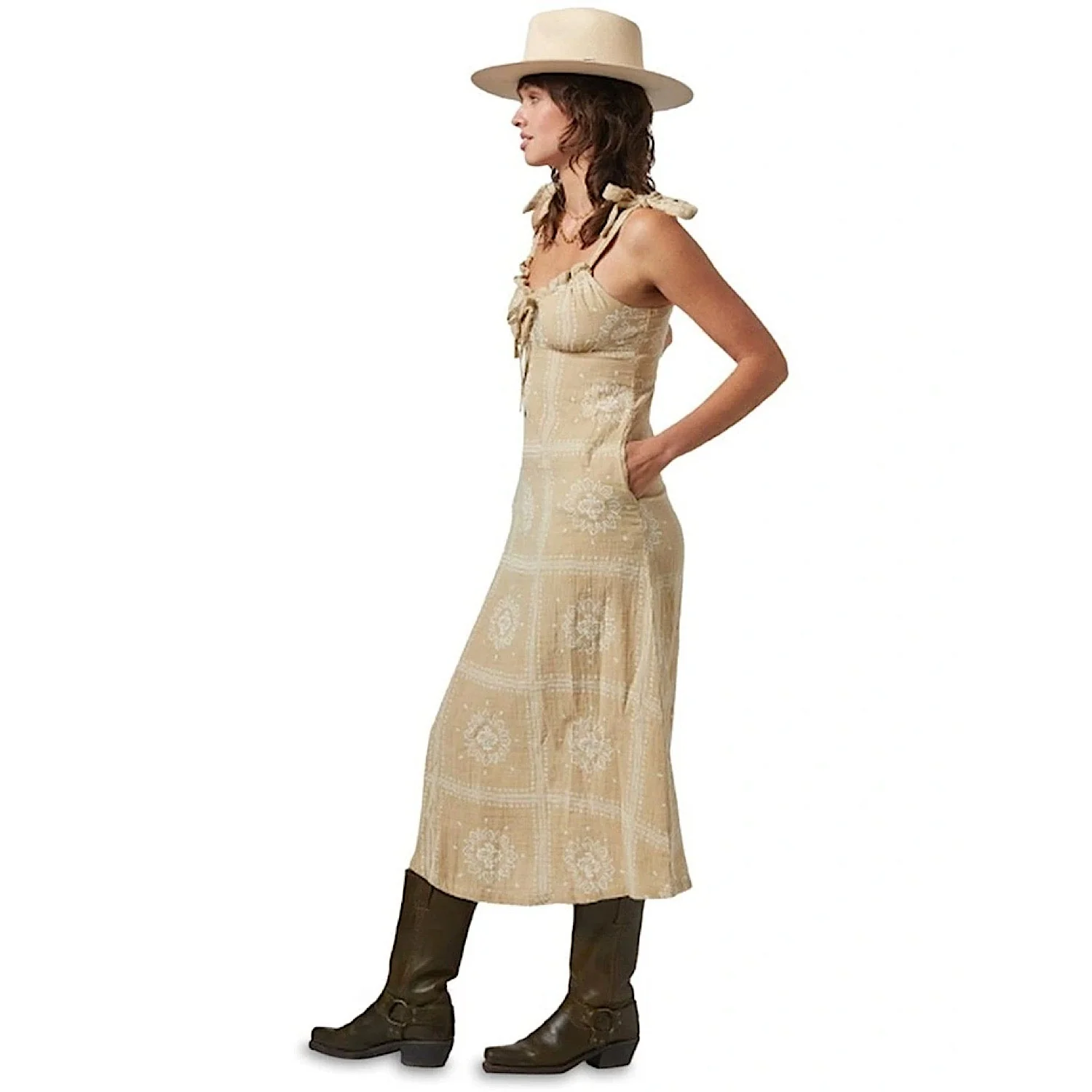 Brixton Women's Wandering Tie Dress - Pale Khaki Bandana - Image 3