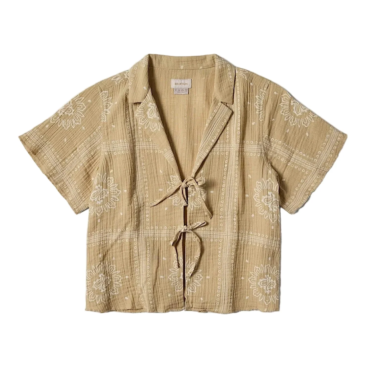 Brixton Women's Wandering Tie Top - Pale Khaki Bandana