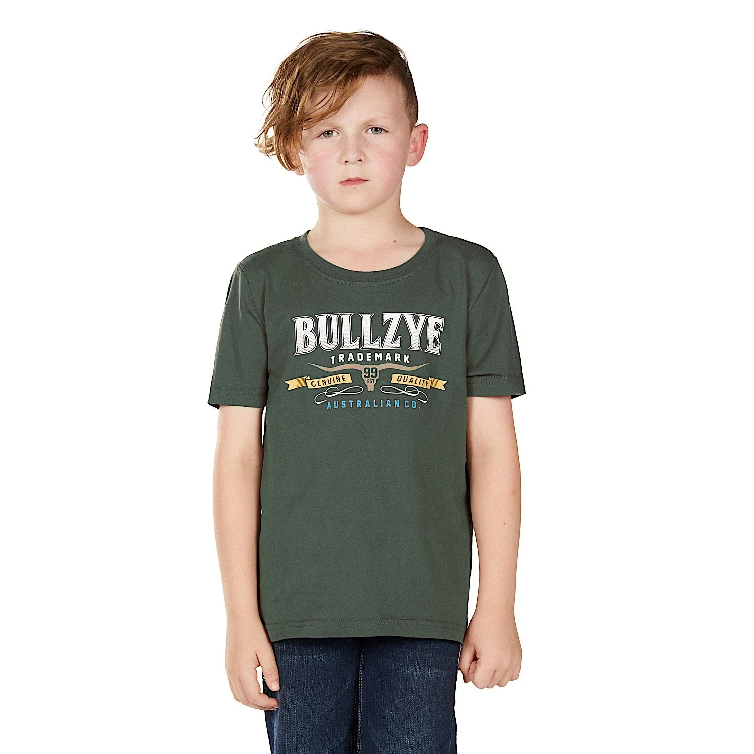 Bullzye Boy's Trademark Short Sleeve T Shirt - Green - Image 2