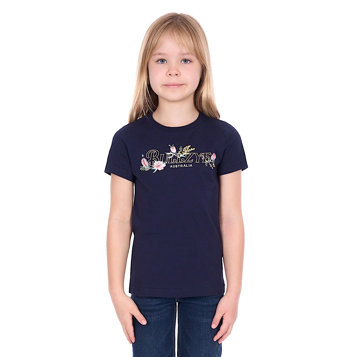 Bullzye Girl's Bindi T Shirt - Navy - Image 2