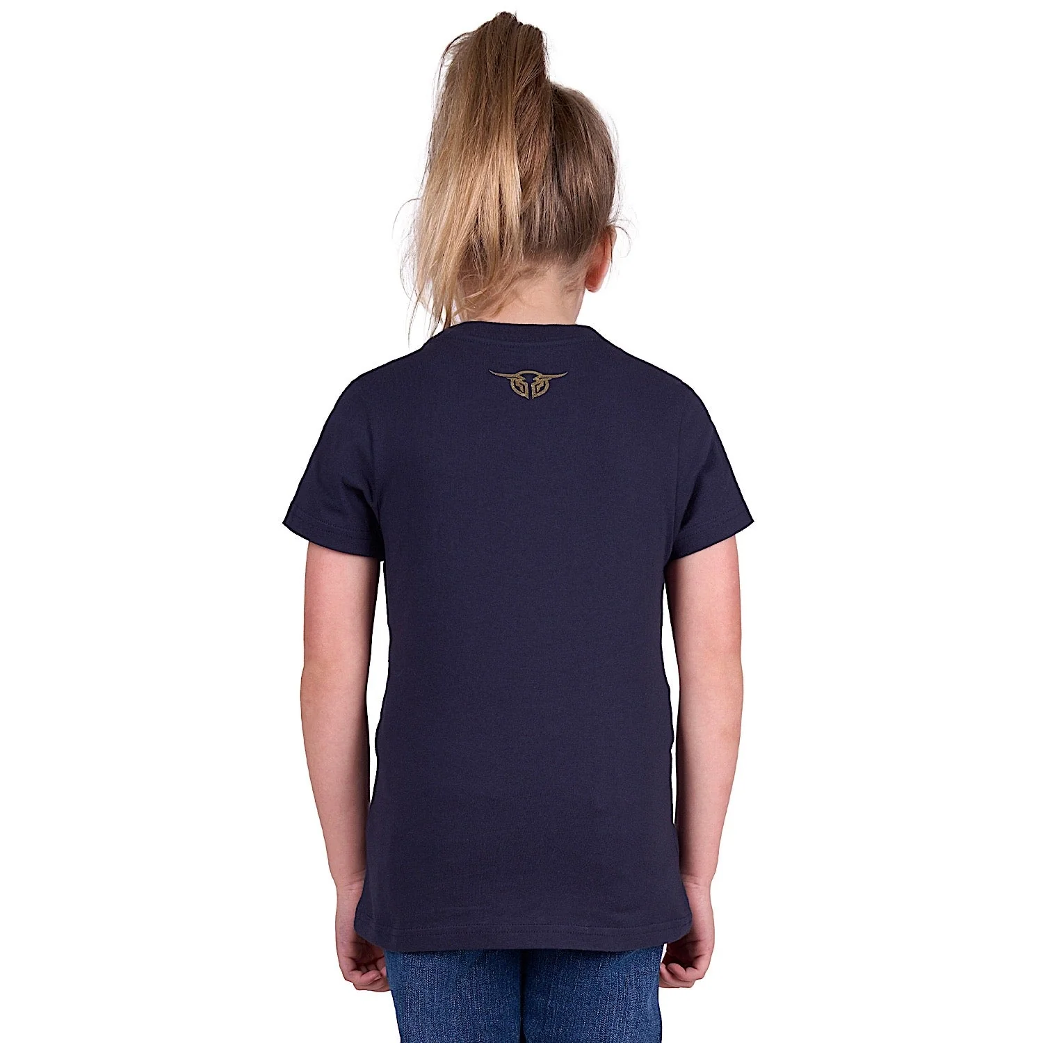 Bullzye Girl's Rose Short Sleeve Tee - Navy - Image 3