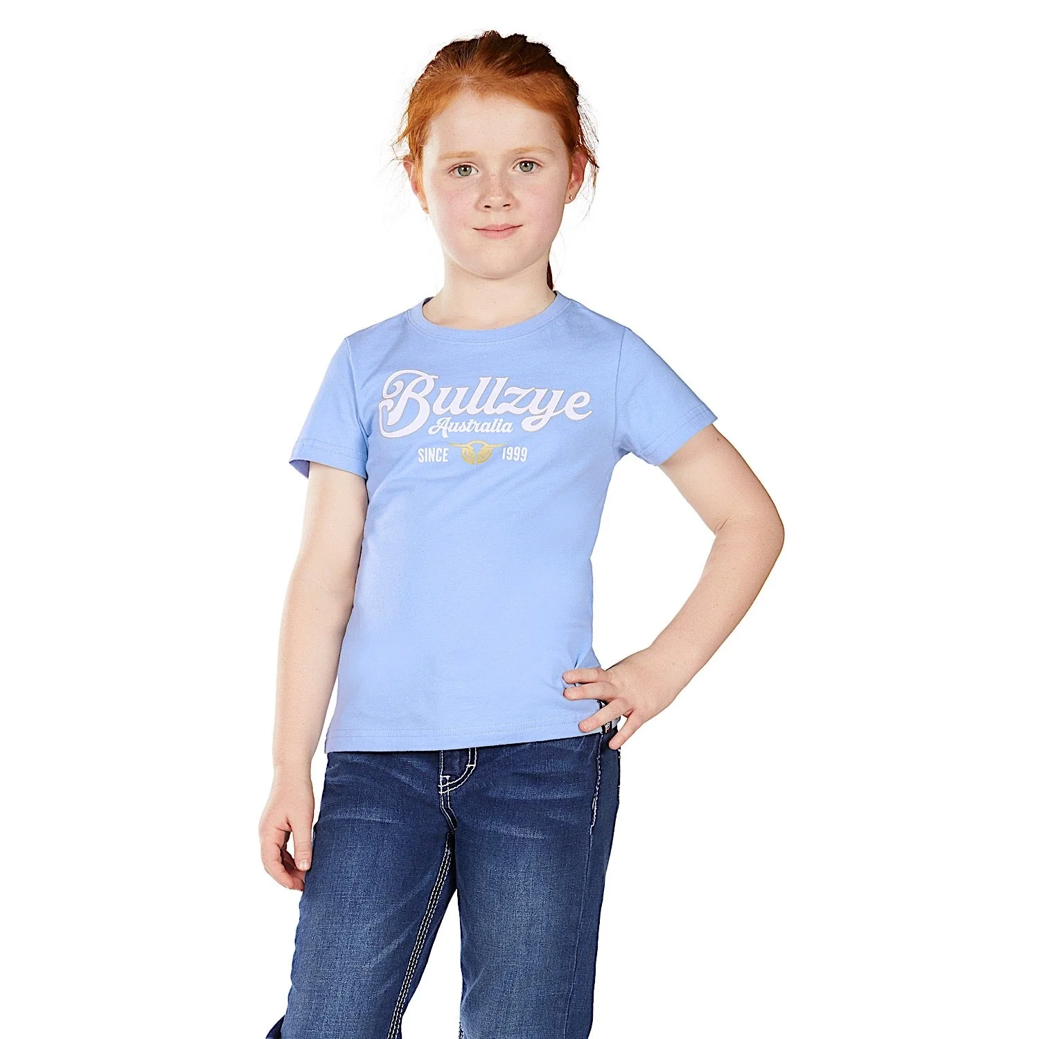 Bullzye Girl's Scarlett Short Sleeve T Shirt - Light Blue
