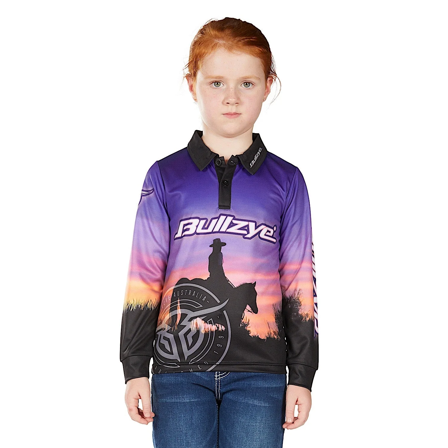 Bullzye Girl's Sunset Long Sleeve T Shirt - Multi